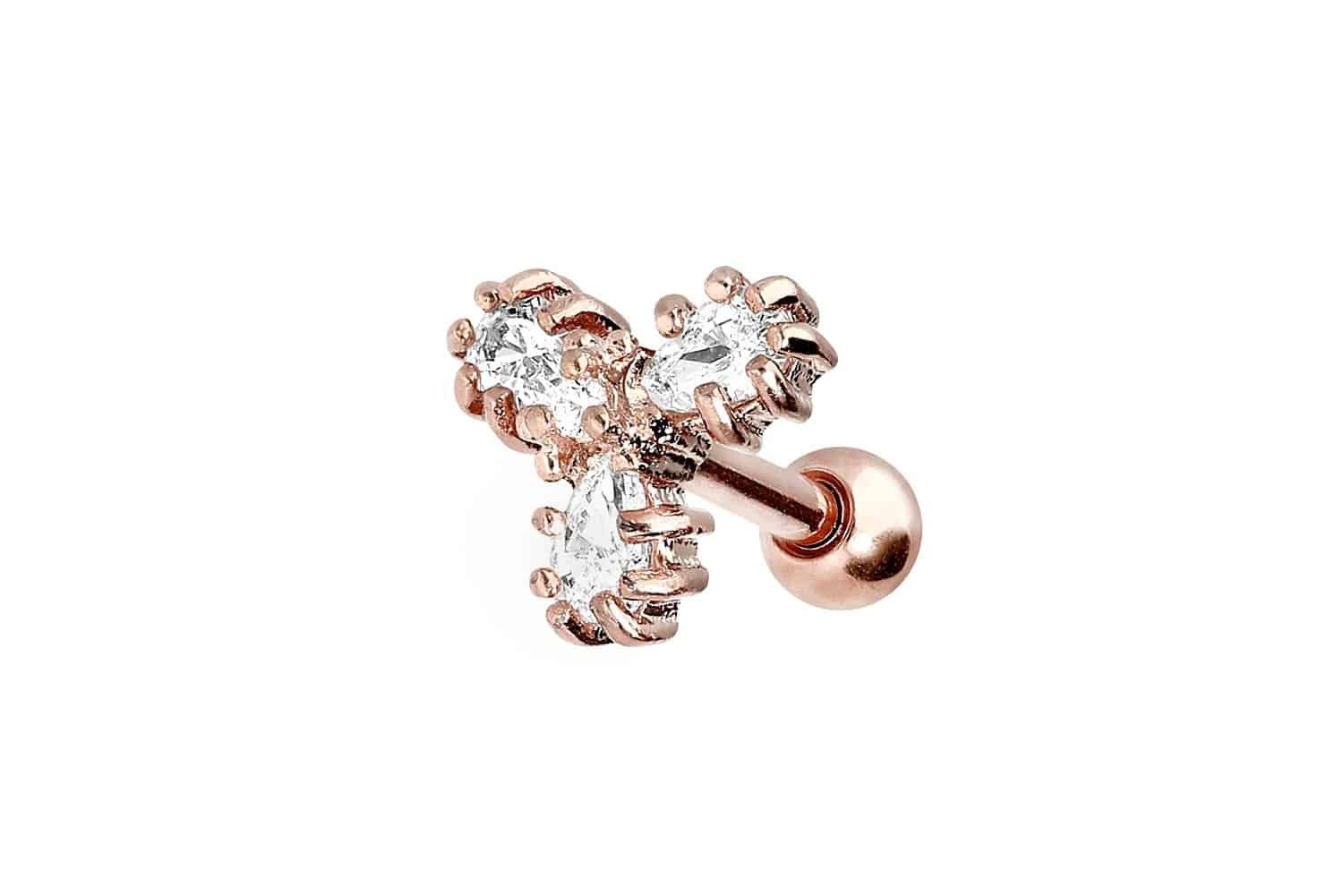 Piercing-Set Chirurgenstahl Ohrpiercing 3 KRISTALLTROPFEN