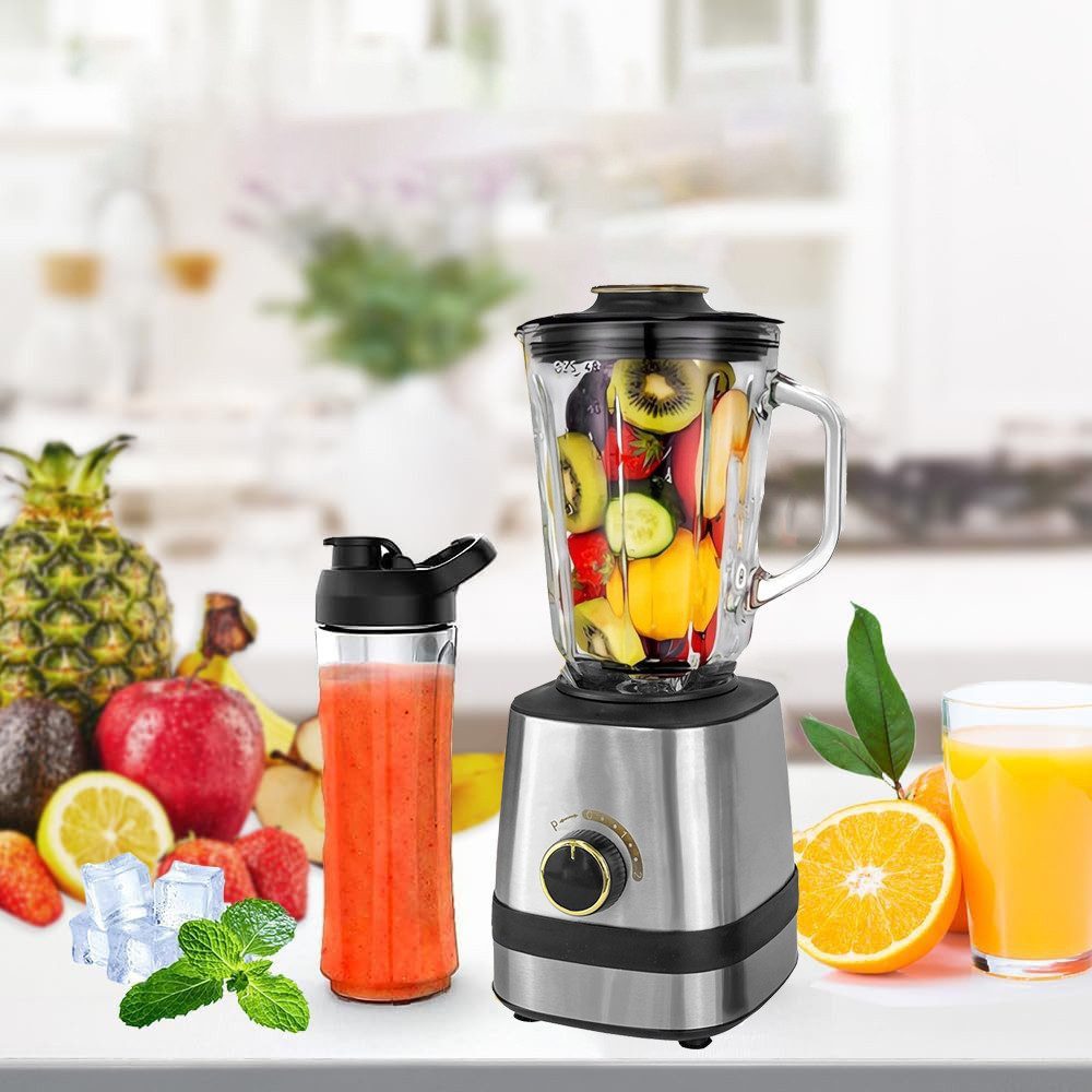 Toomoke Standmixer 3-in-1 Standmixer Mixer Smoothie Maker mit 1,5 L Mixbehälter, 600,00 W, Standmixer Hochleistungsmixer mit 6 Klingen