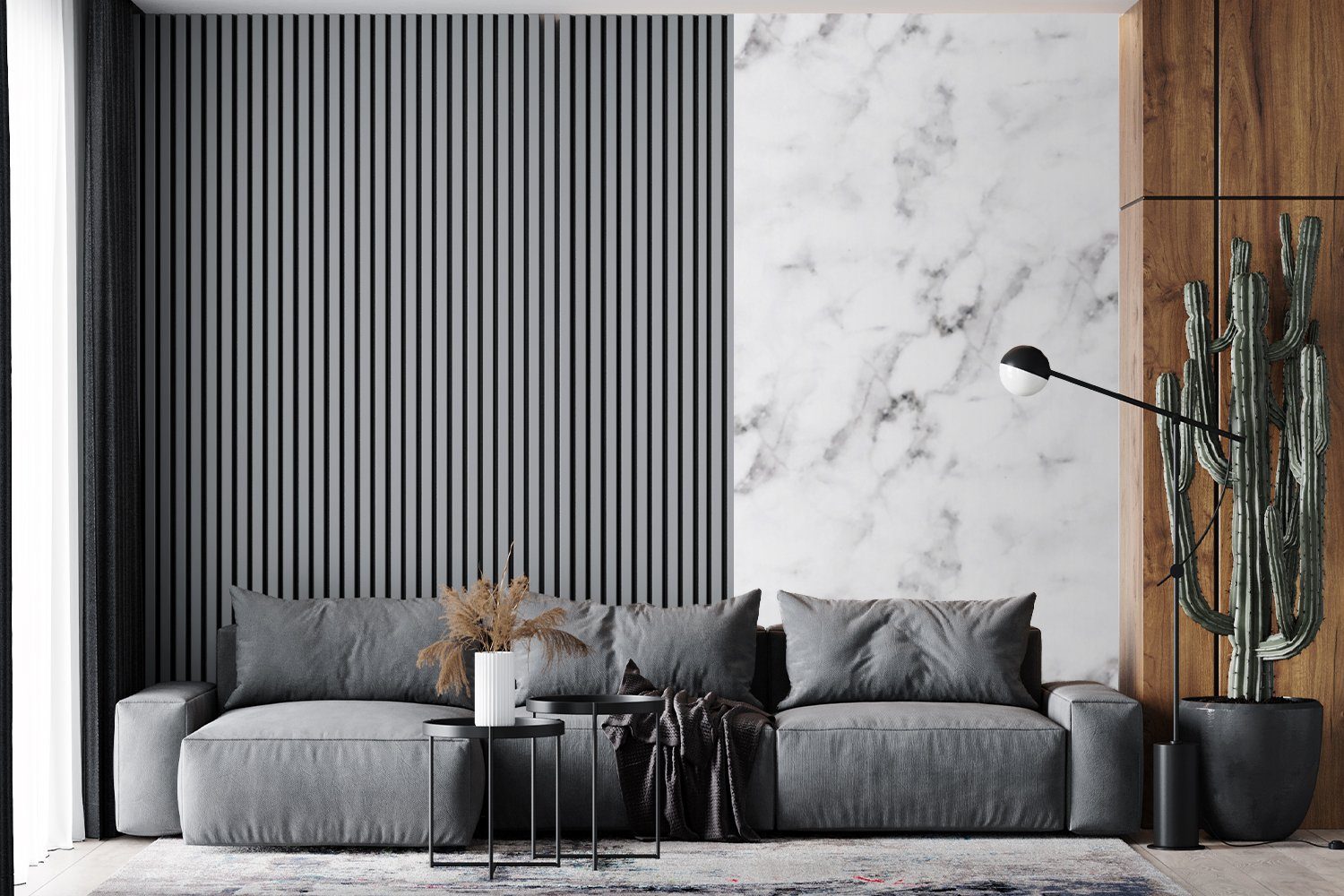 Luxus Marmoroptik, - (2 MuchoWow Wohnzimmer - - Grau Fototapete Vliestapete Marmor bedruckt, - Schlafzimmer Matt, für Weiß Fototapete St), Küche,