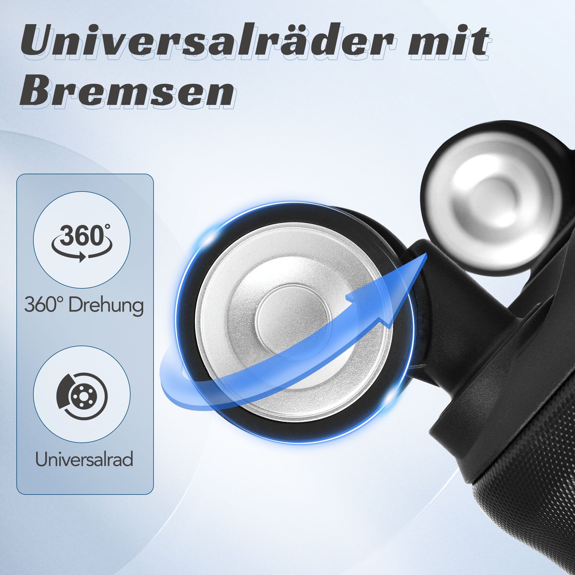 Merax Hartschalen-Trolley aus ABS mit TSA-Zahlenschloss und 4 Doppelrollen, Reisekoffer, Trolleyset, Hartschalenkoffer, 3 Teilig Kofferset