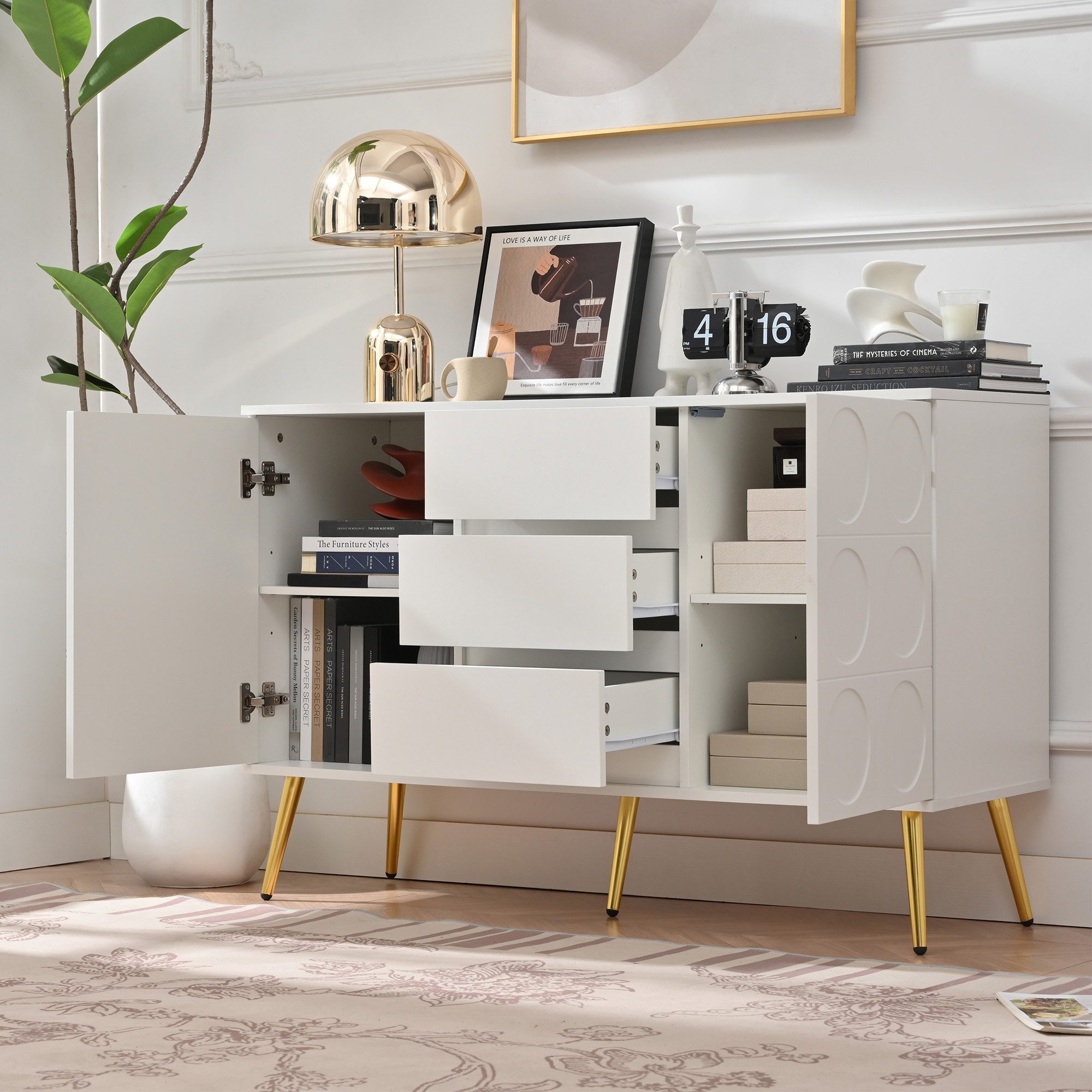 Elegear Sideboard Kommode Sideboard mit 3 günstig online kaufen