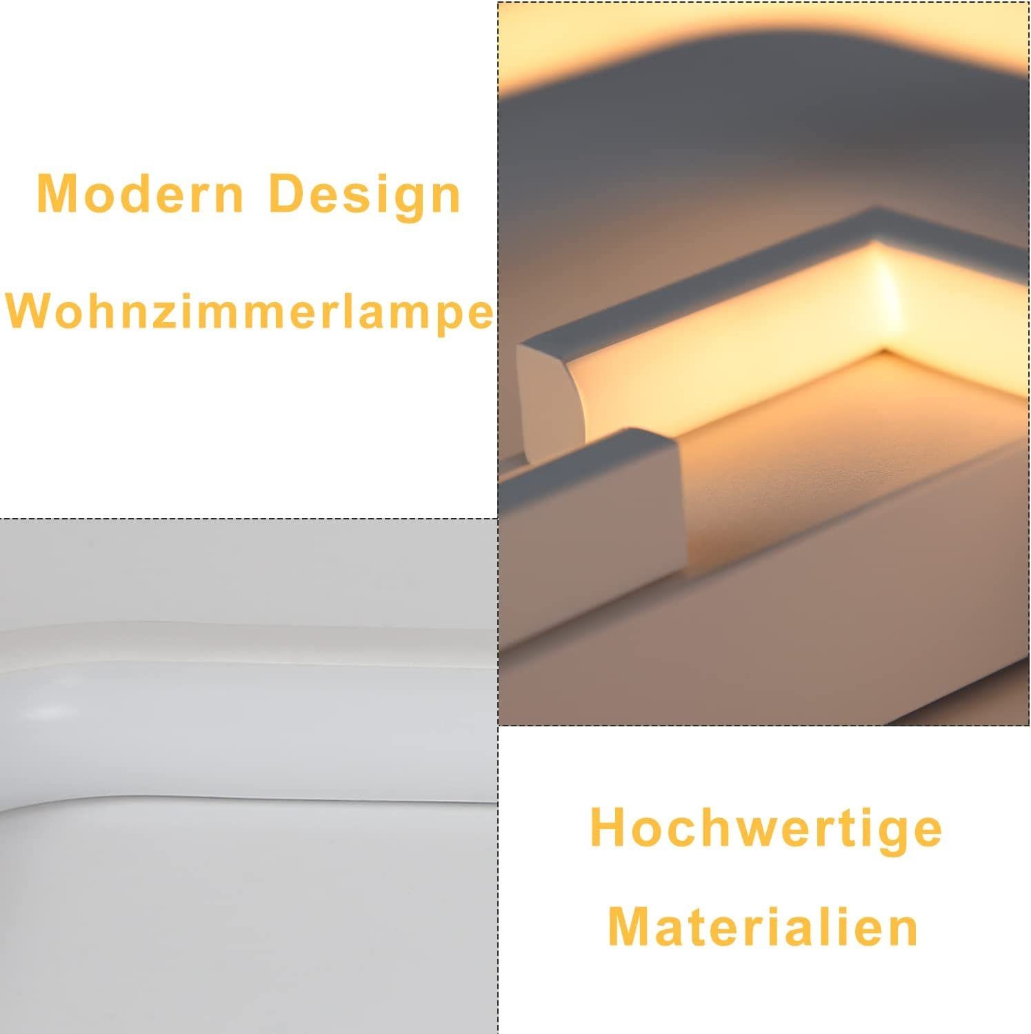 mit Küche Deckenlampe LED Deckenleuchte Kaltweiß, Wohnzimmer Fernbedienung Schlafzimmer flur für Dimmbar Nettlife Schwarz LED fest Neutralweiß, 35W, Warmweiß, integriert, Schlafzimmer