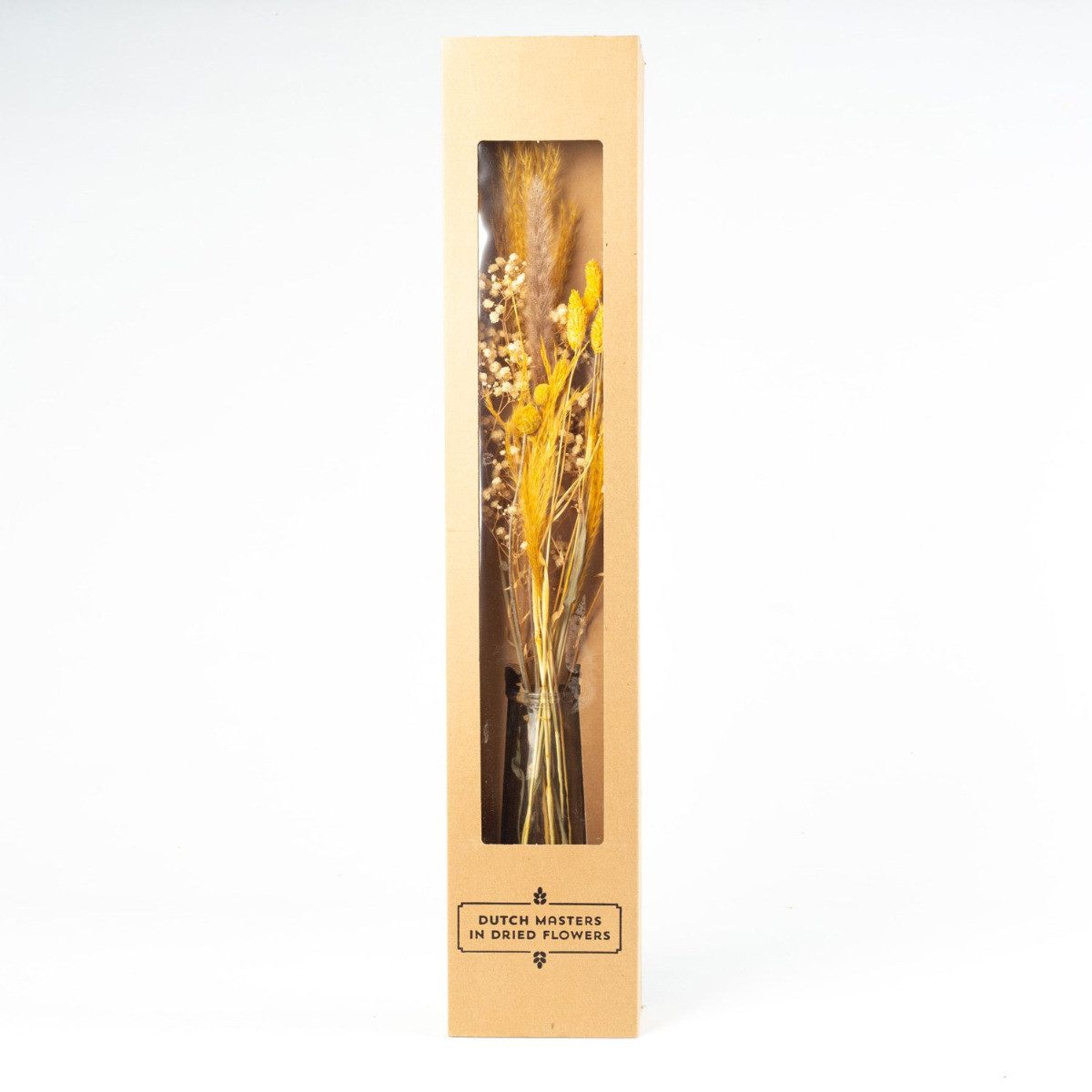 Trockenblume Trockenblumen mit Flasche LOTTCHEN, braun, 77 cm, Ø15 cm, artplants, Höhe 77.0 cm
