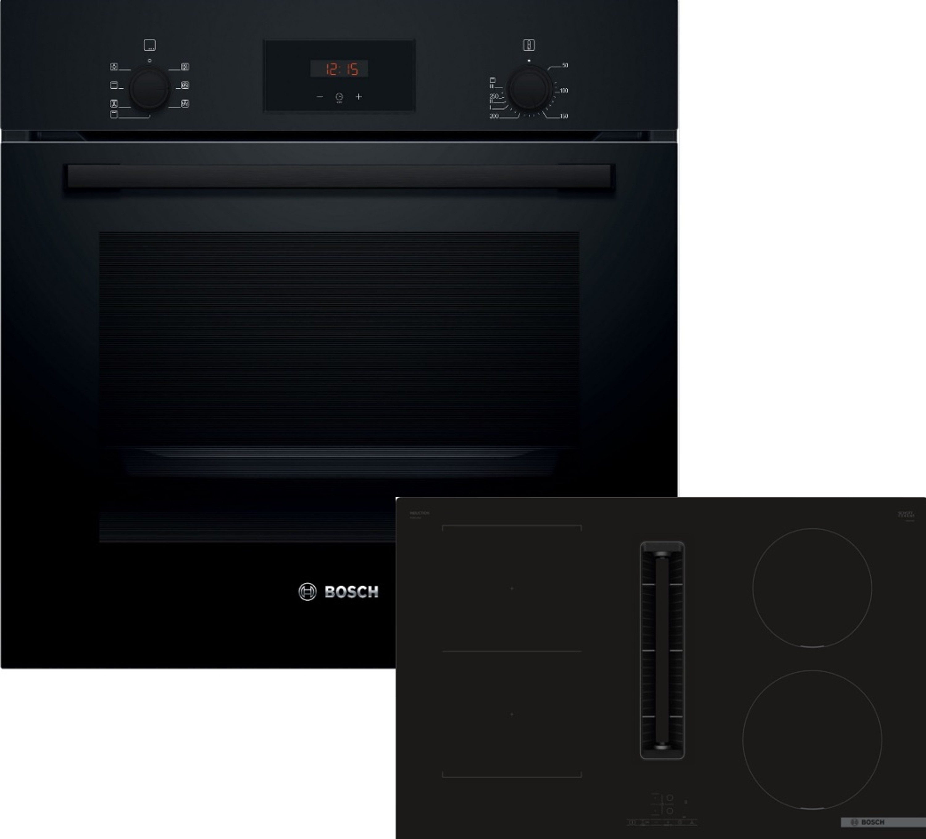 BOSCH Backofen-Set 2 HBF133BA1, mit nachrüstbar, 3D-Heißluft, Halogen-Innenbeleuchtung