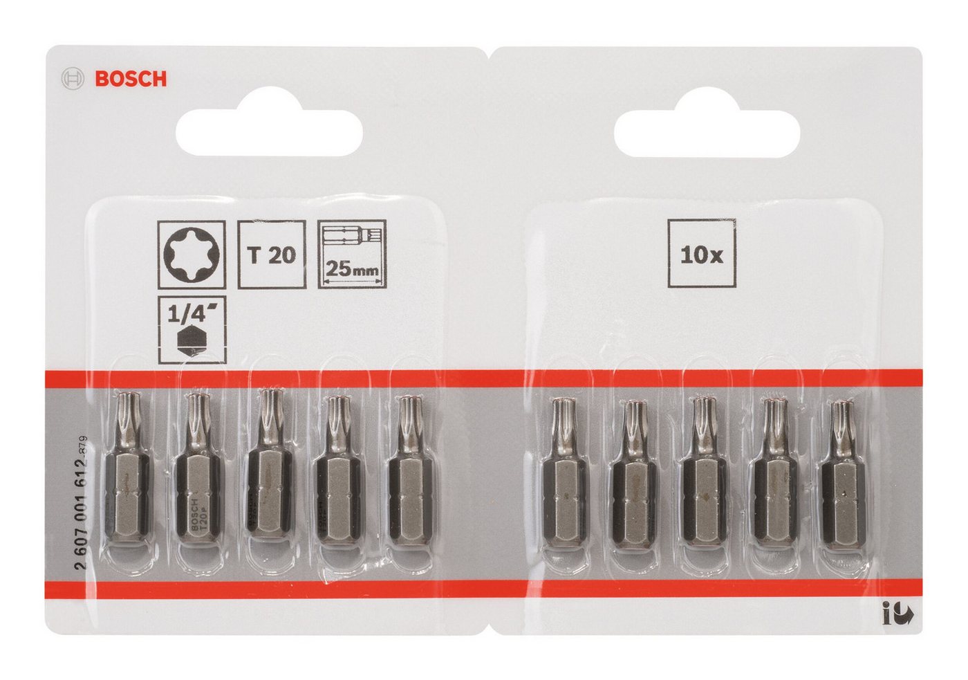 Thumbnail - BOSCH Torx-Bit, 10 Stück, Schrauberbit Extra-Hart - T20 x 25 mm - 10er-Pack