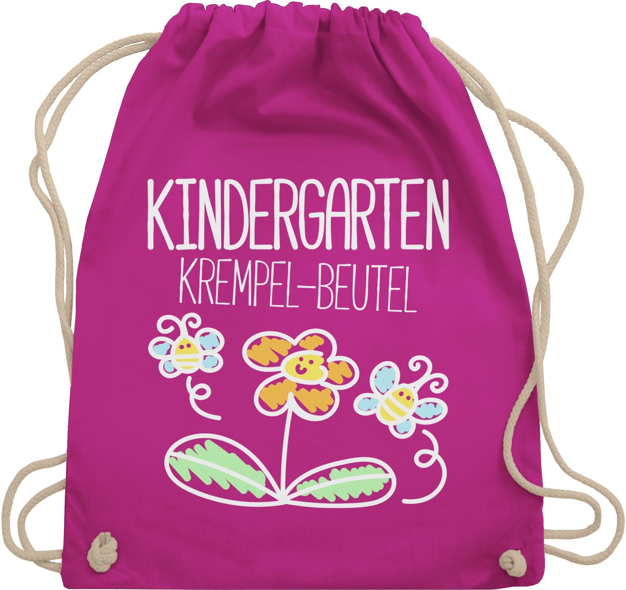 Shirtracer Turnbeutel Kindergarten Krempel-Beutel, Turnbeutel bedruckt 01 Fuchsia