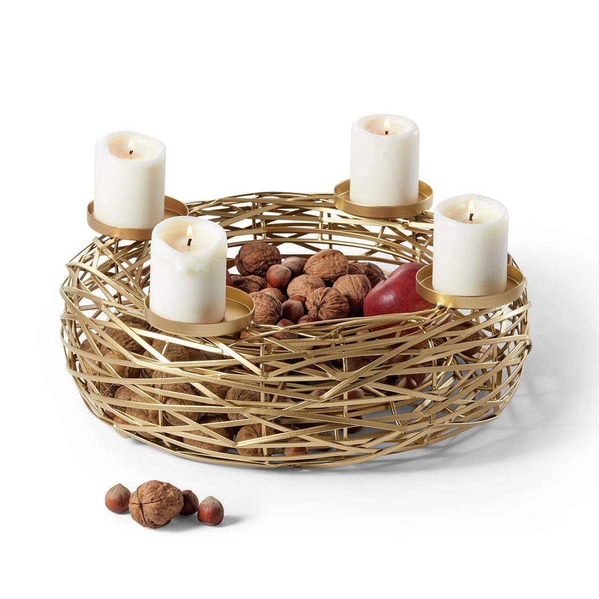 Philippi Design Adventskranz Boschendal, Pulverbeschichteter Stahl, goldfarben