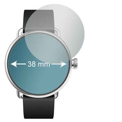 SLABO Schutzfolie 4 x Displayschutzfolie No Reflexion, Armbanduhren Smartwatches (Kreisrund, Durchmesser: Ø 38 mm)