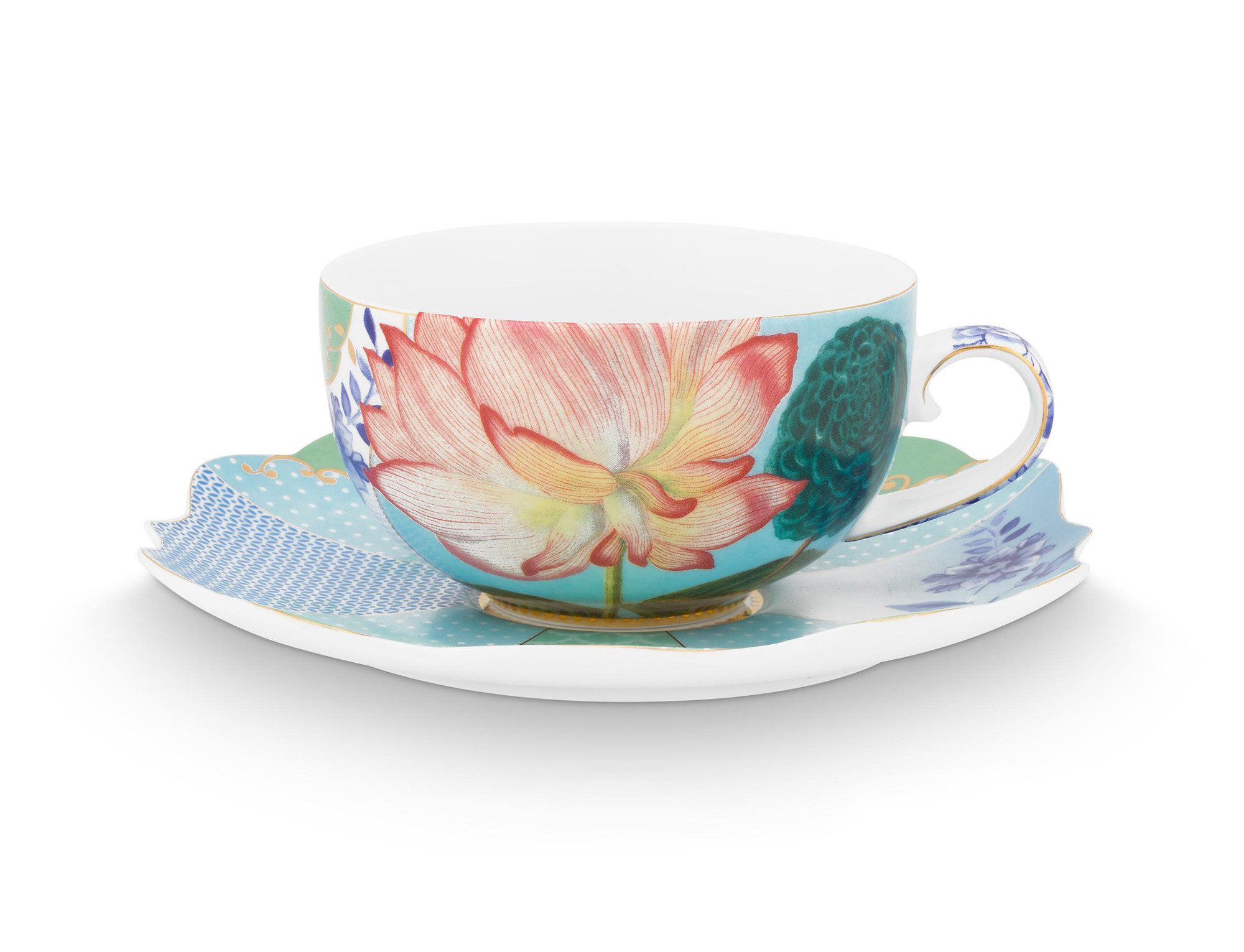 PiP Studio Geschirr Pip Studio 2er Set Teetasse & Untertasse Royal, Flowers