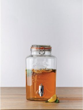 KILNER Getränkespender ROUND, für gekühlte Getränke mit leichtgängigem Zapfhahn, 5 Liter