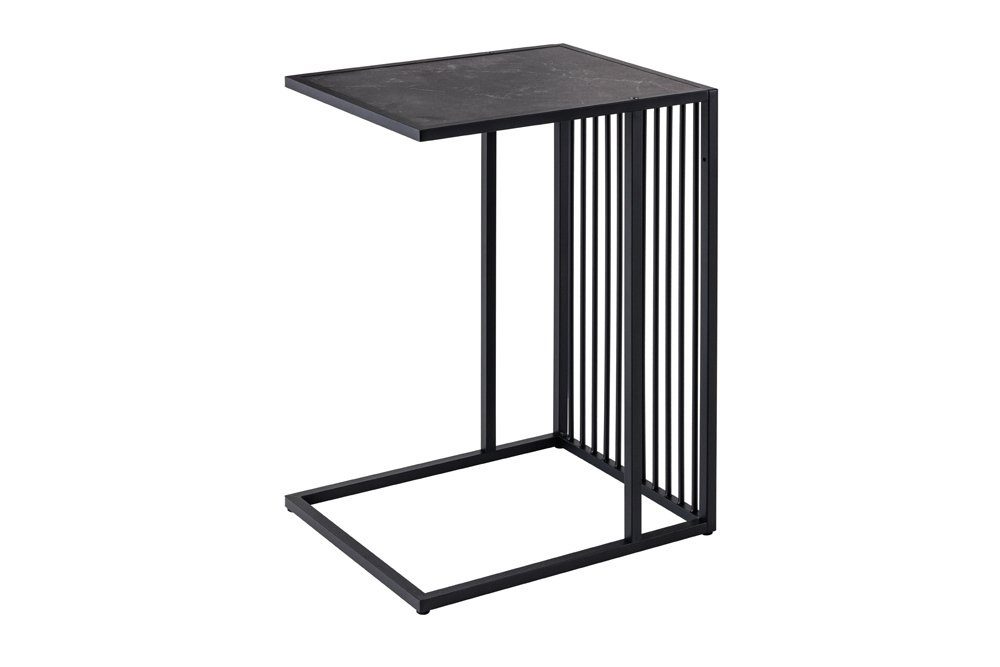 riess-ambiente Beistelltisch ARCHITECTURE 65cm graphit / schwarz (Einzelartikel, 1-St), Wohnzimmer · Marmor-Optik · Metall · Laptoptisch · Industrial Design