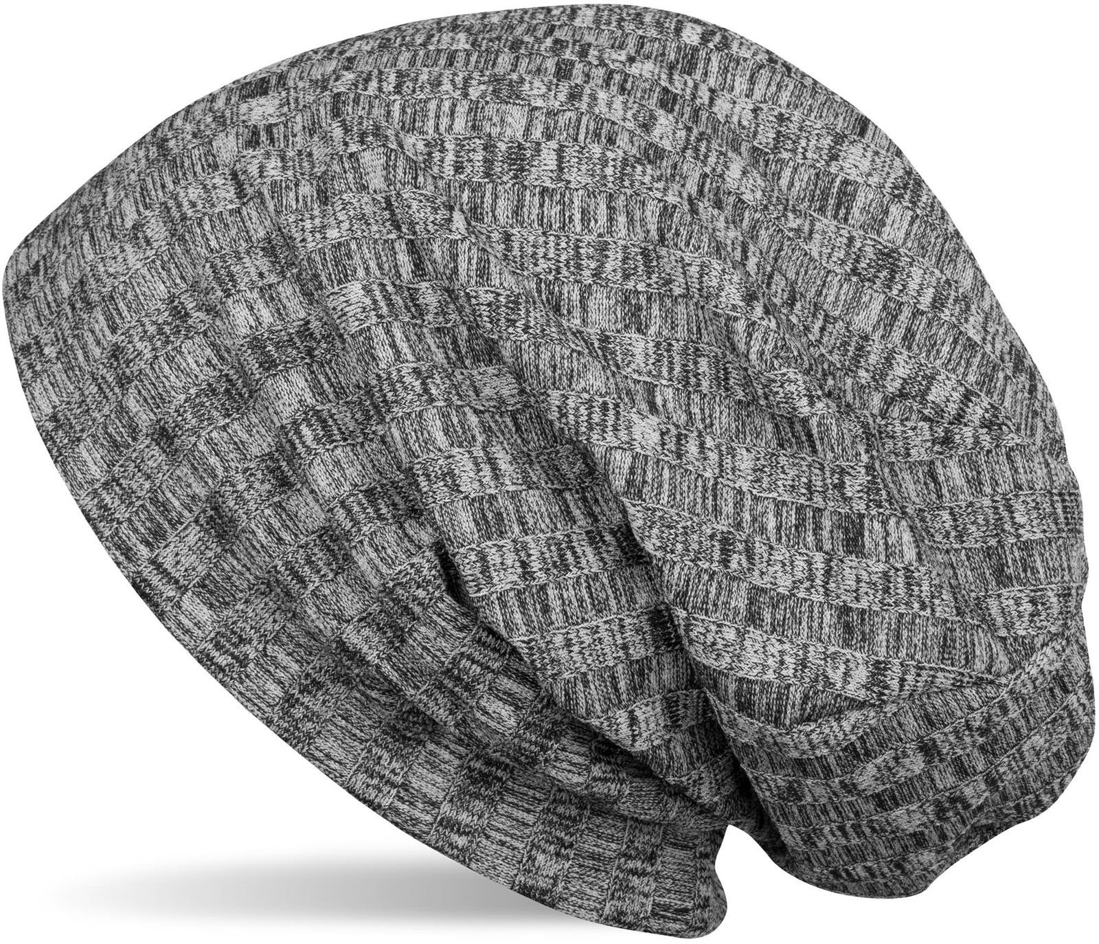 styleBREAKER Strickmütze Feinstrick Beanie mit Streifen Melange (1-St)