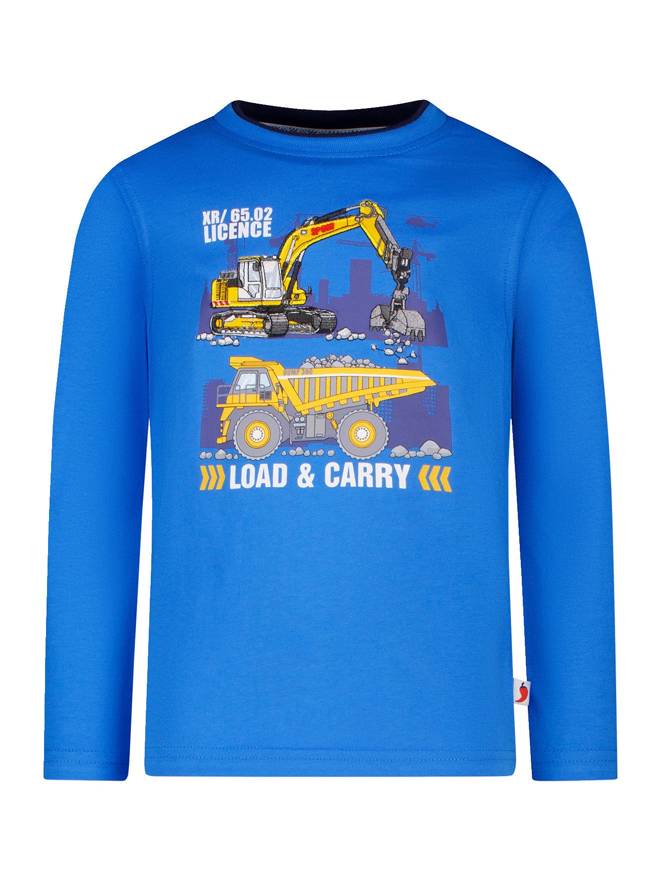 SALT AND PEPPER Langarmshirt Langarmshirt mit Bagger-Stickerei Jungen