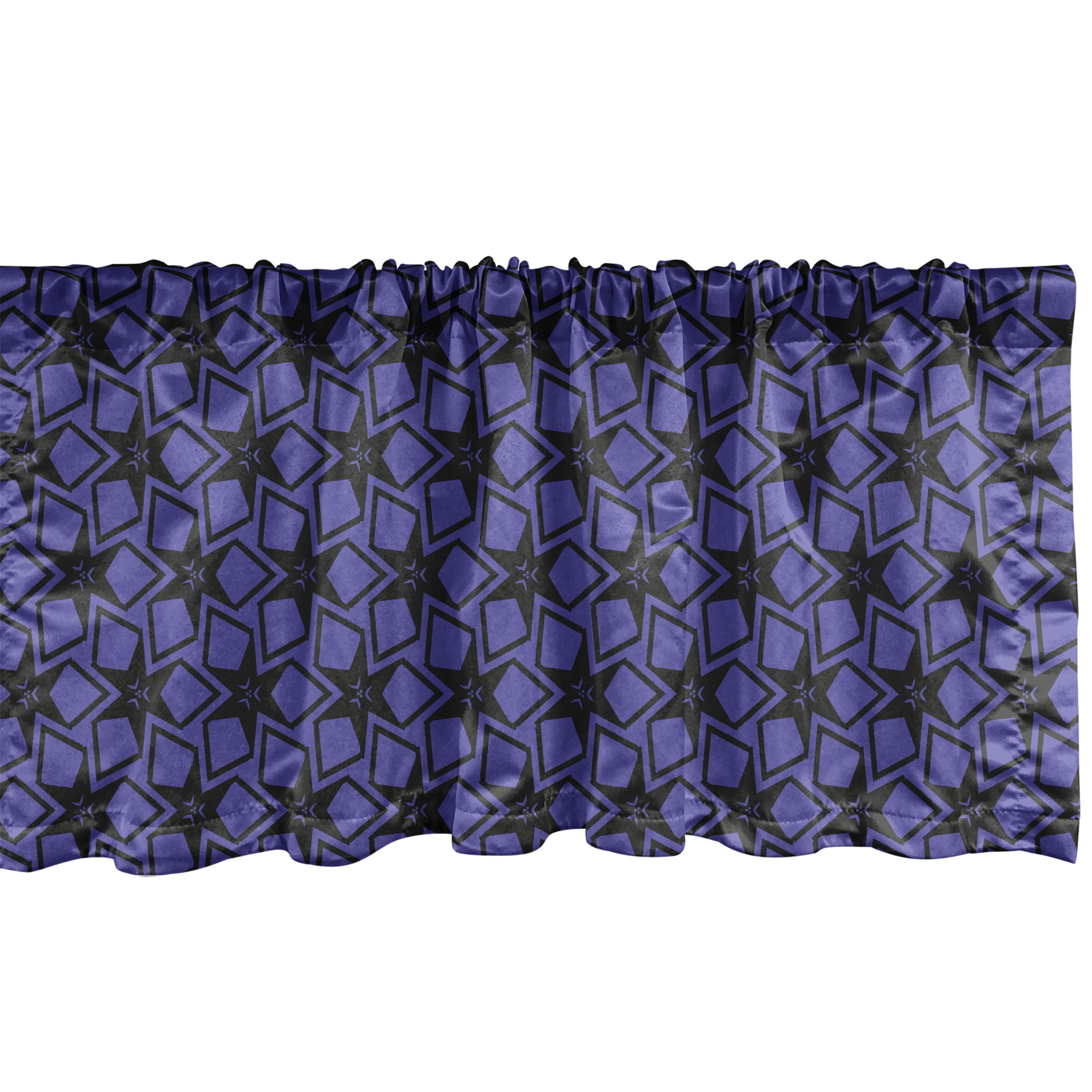 Scheibengardine Vorhang Volant für Küche Dekor Formen Microfaser, Schlafzimmer mit Abakuhaus, polygonale Stangentasche, Geometrisch