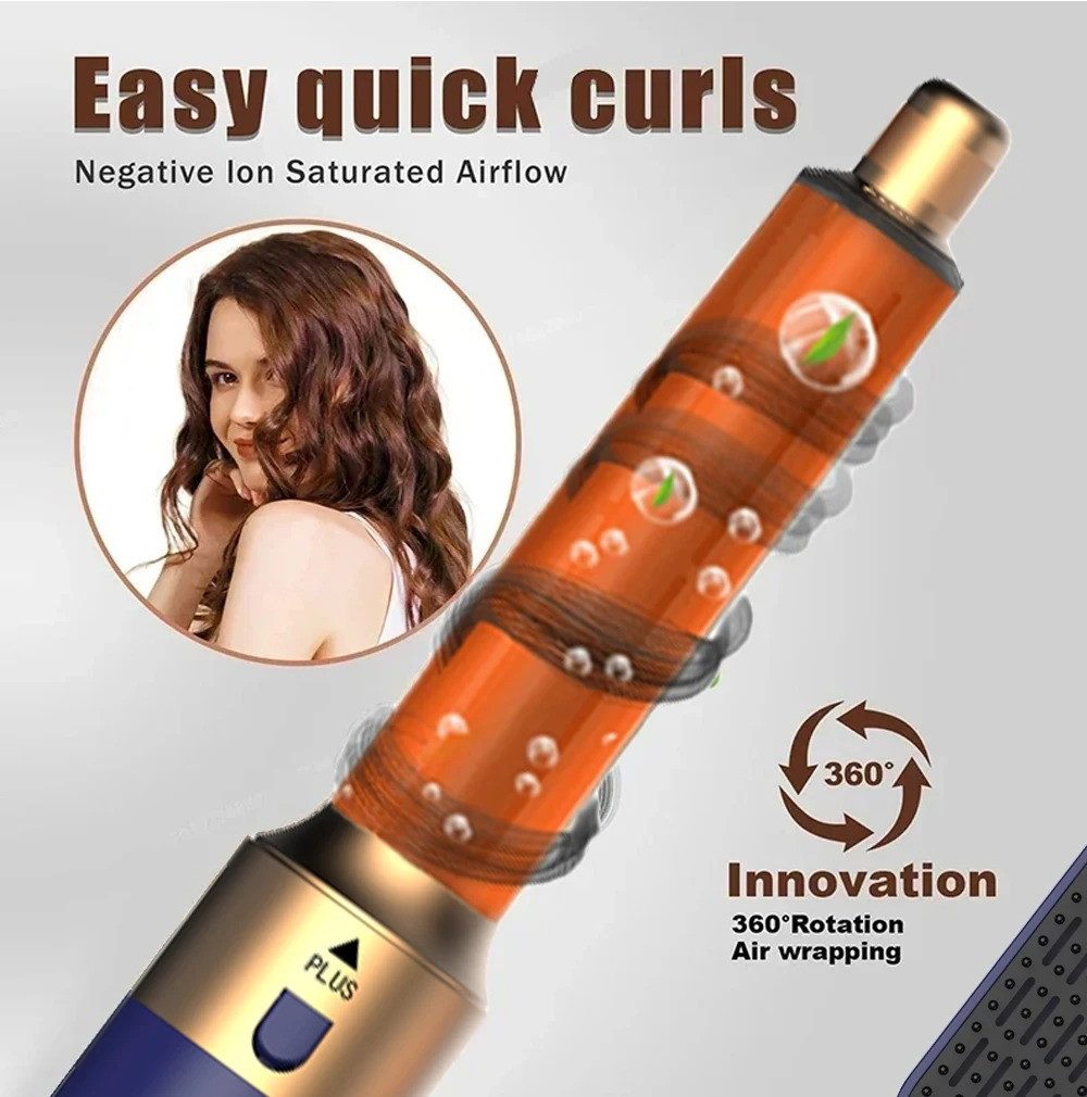 Athlix Lockenstab 5-in-1 Lockenstab Haarstyler Haartrockner Glätteisen Lockenwickler, 1.000 W, 5 Aufsätze, bis 140 Grad