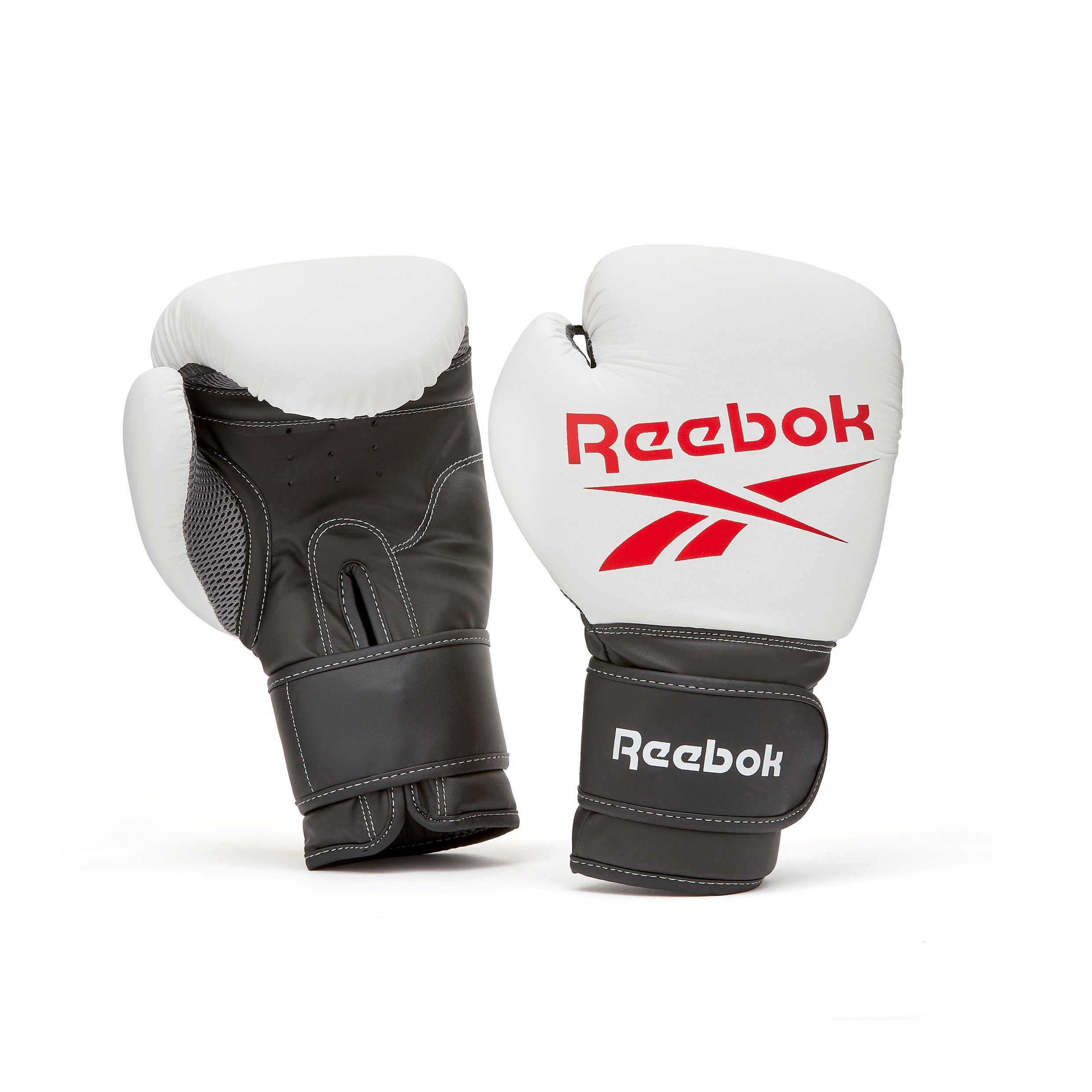 Reebok Boxhandschuhe Reebok Boxhandschuhe Weiß/Schwarz, mit Gepolsterten Griffstange und Manschetten