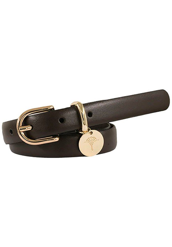 JOOP! Ledergürtel mit Dornschließe und Logo-Anhänger, Breite 2cm