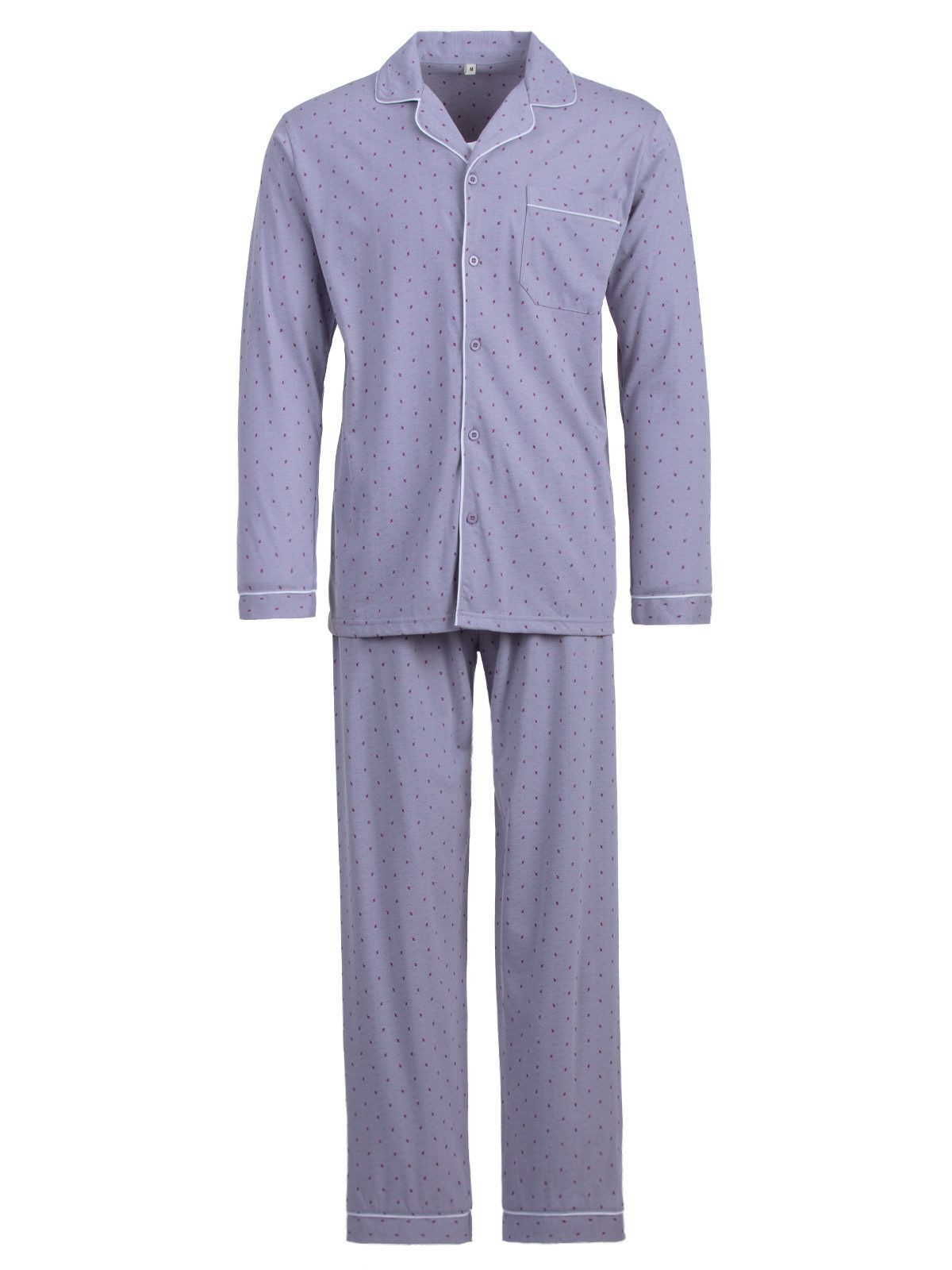 Henry Terre Schlafanzug Pyjama Set Langarm - Zacken günstig online kaufen