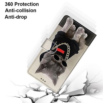 Wigento Handyhülle Für Samsung Galaxy S22 Ultra 5G Kunstleder Handy Tasche Book Motiv 4 Schutz Hülle Case Cover Etui Neu