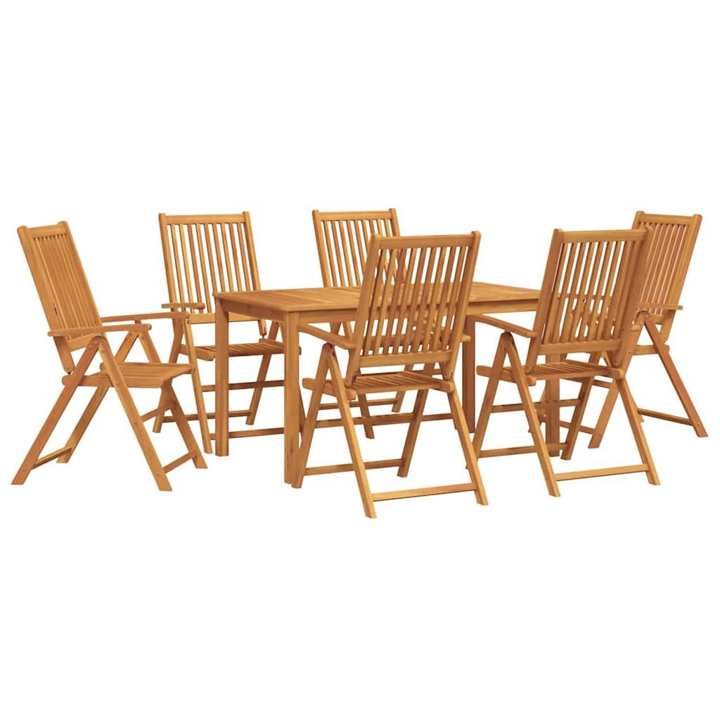 vidaXL Gartenlounge-Set Garten Essgruppe 7 stk. Natur Massivholz, (7-tlg)