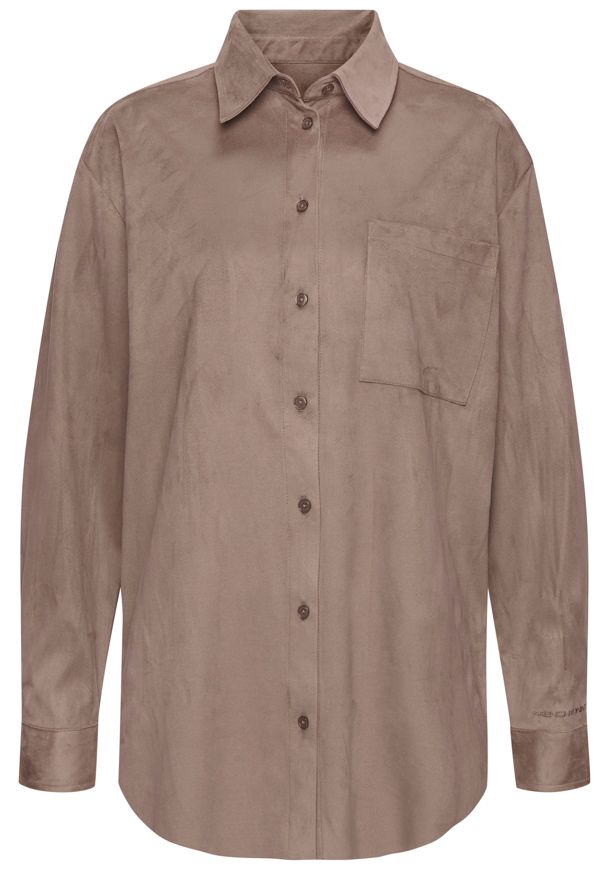 French Connection Langarmhemd aus Veloursleder-Imitat mit aufgesetzter Tasche, Loungewear. € 69,99