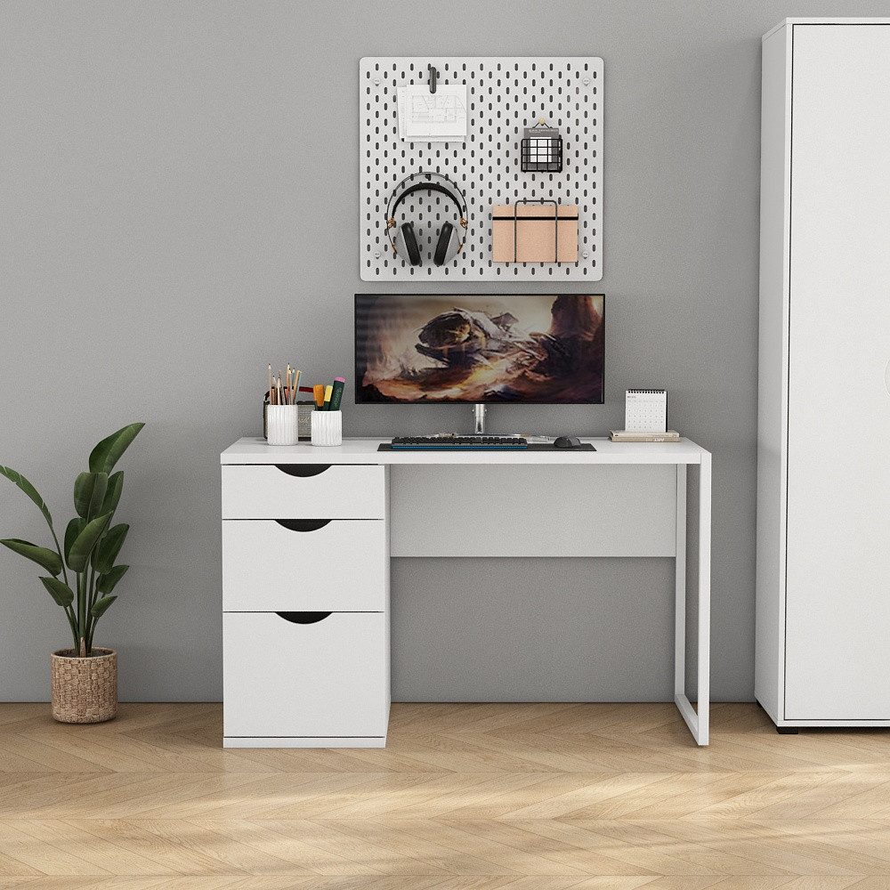 OTTO home Schreibtisch (Set, ALENNA-SRT), mit Schubladen, im modernen skandinavischen Design, Breite 120 cm