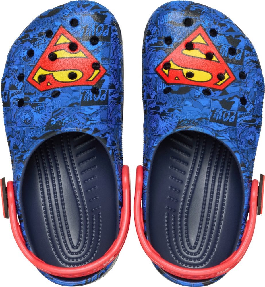 Crocs Kids' Superman Classic Clog Clog Hausschuh, Badeschuh mit coolem Superman Motiv
