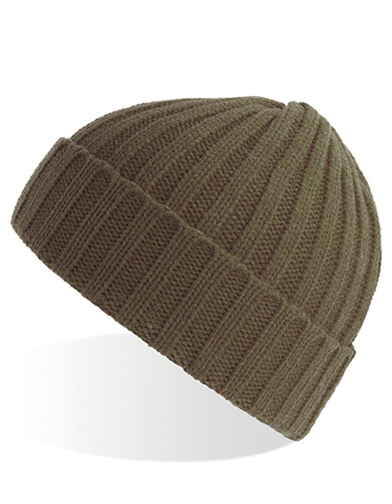 Goodman Design Beanie Mütze im Vintage Fischerman Design Recyceltes Polyester, angenehmer Tragekomfort Olive