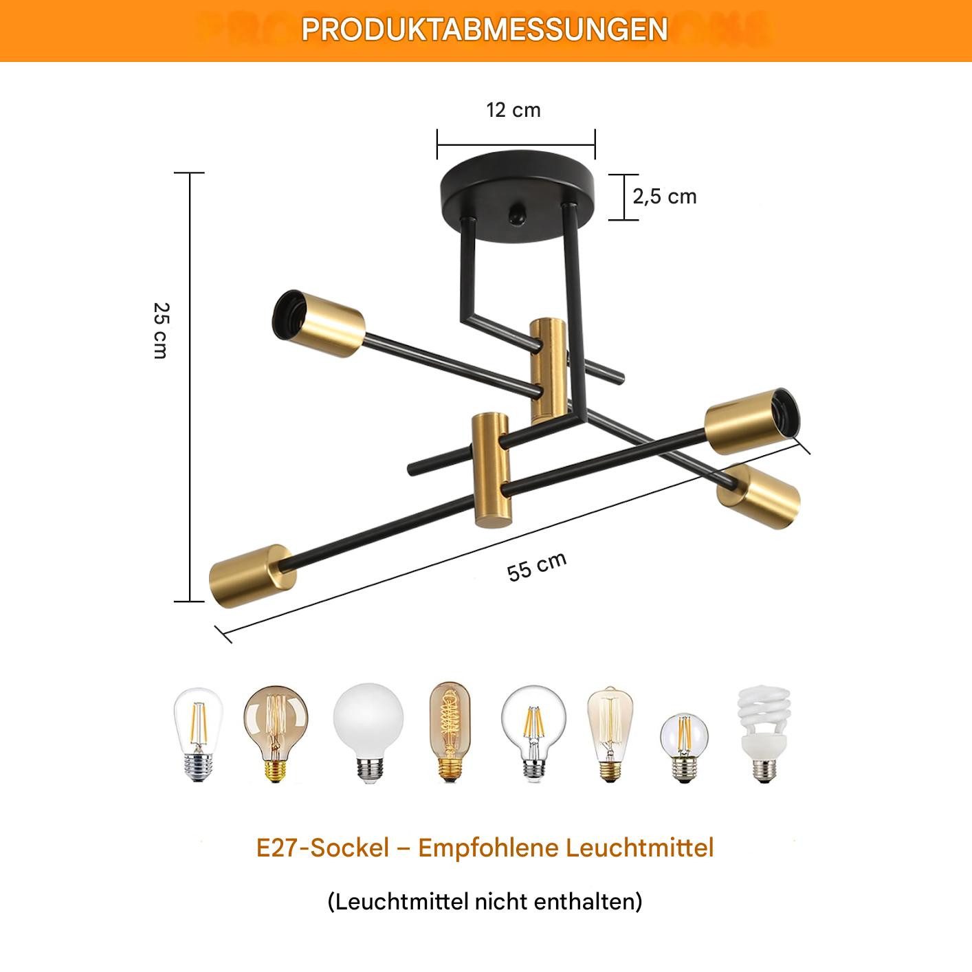 Goeco Deckenleuchte Eisen-Dekolampe, kreative Deckenlampe, Wohnzimmerlampe, günstig online kaufen
