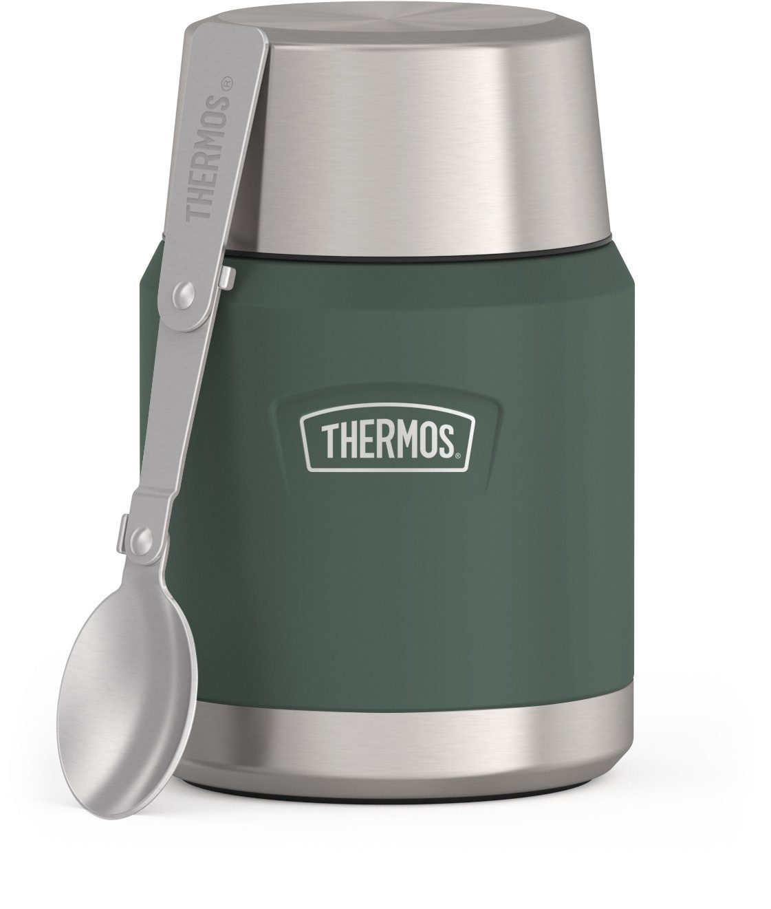THERMOS Thermobehälter ICON FOOD JAR, Thermobehälter für Essen, spülmaschinenfest, Edelstahl, Kunststoff, Silikon, (1-tlg), 0,47l, 10h heiß & 24h kalt, dicht & auslaufsicher, mit Löffel