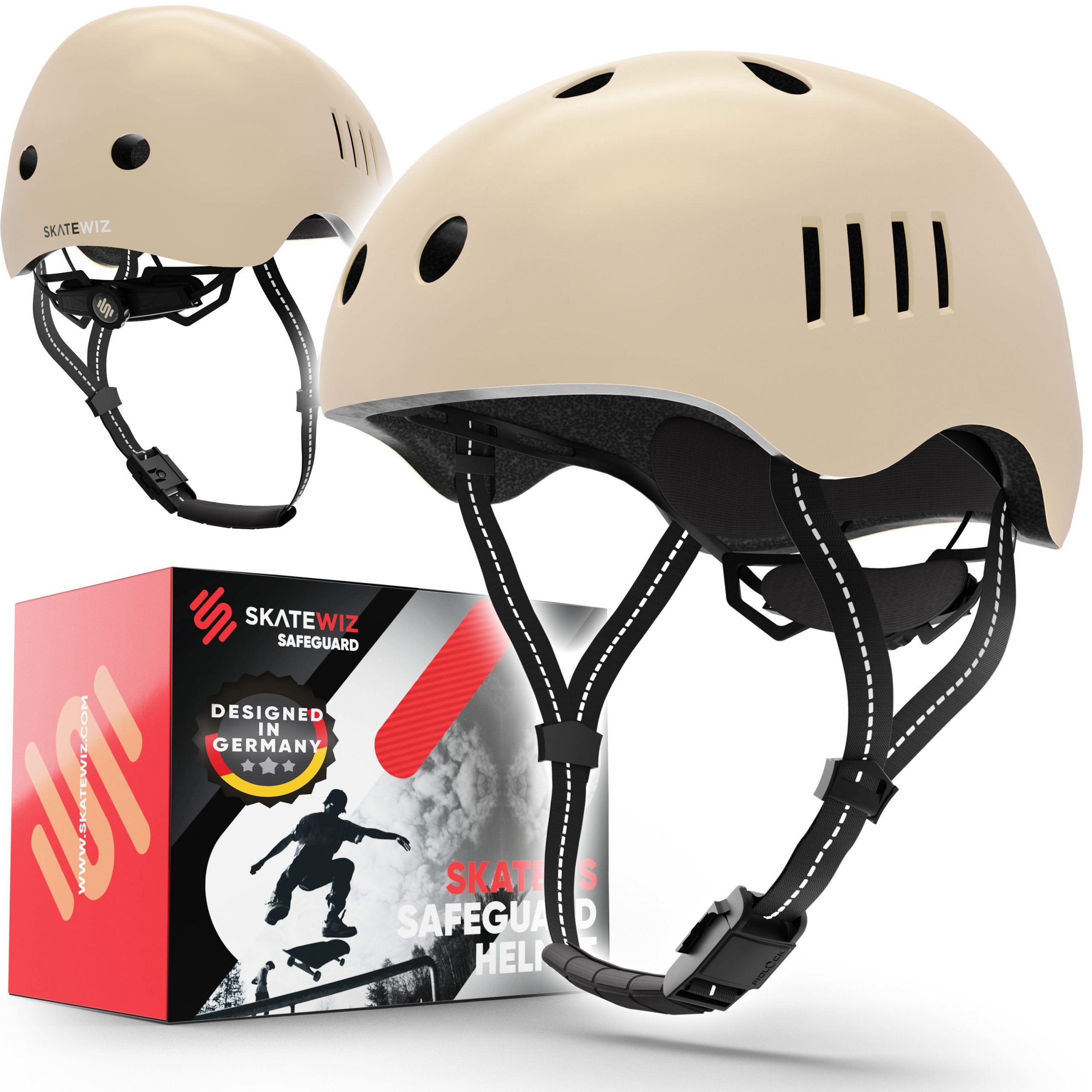 SKATEWIZ Fahrradhelm Kinder ab 6 - Fahrrad Helm Kinder Mädchen - Skaterhelm Kind skate helm, Extrem leicht, gut durchlüftet, zusätzliches Innenpolsterset enthalten