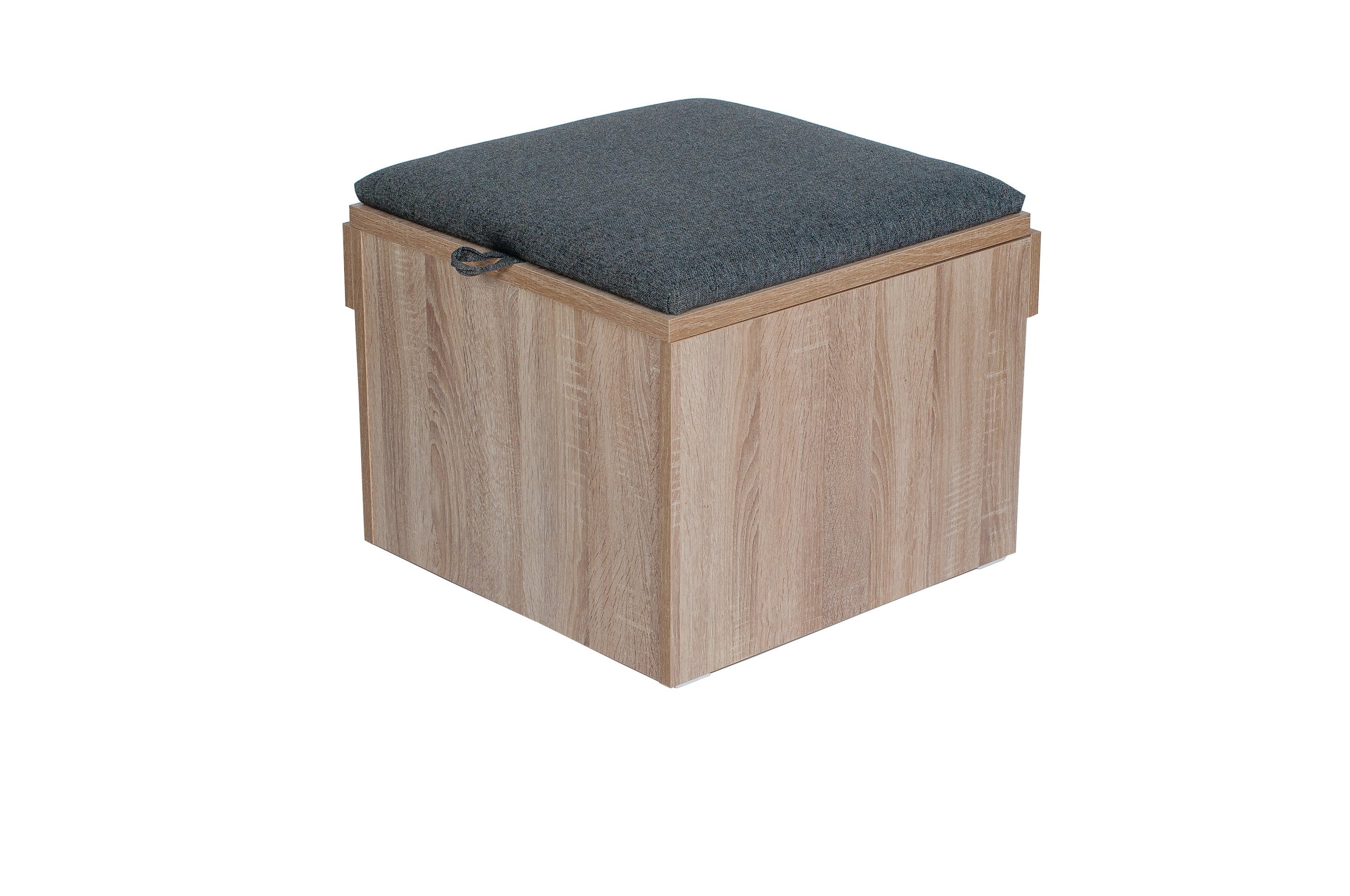 kundler home Sitzbank mit Truhe quadratisch, L57cm, ideal als Eckteil für 'Die Stilvolle', Eckbank mit Truhe als Set oder einzeln