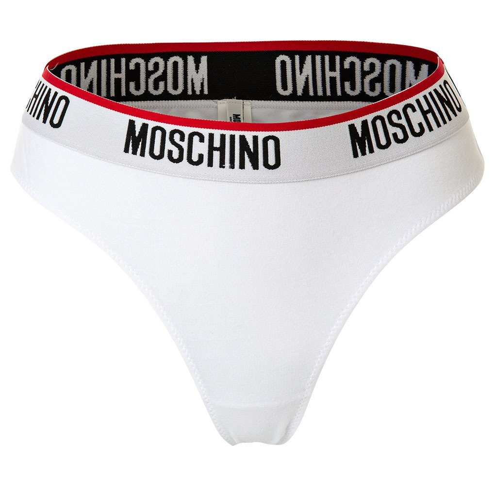 Moschino Slip Slips Damen Unterhose 2er Weiß Brazilian Pack 