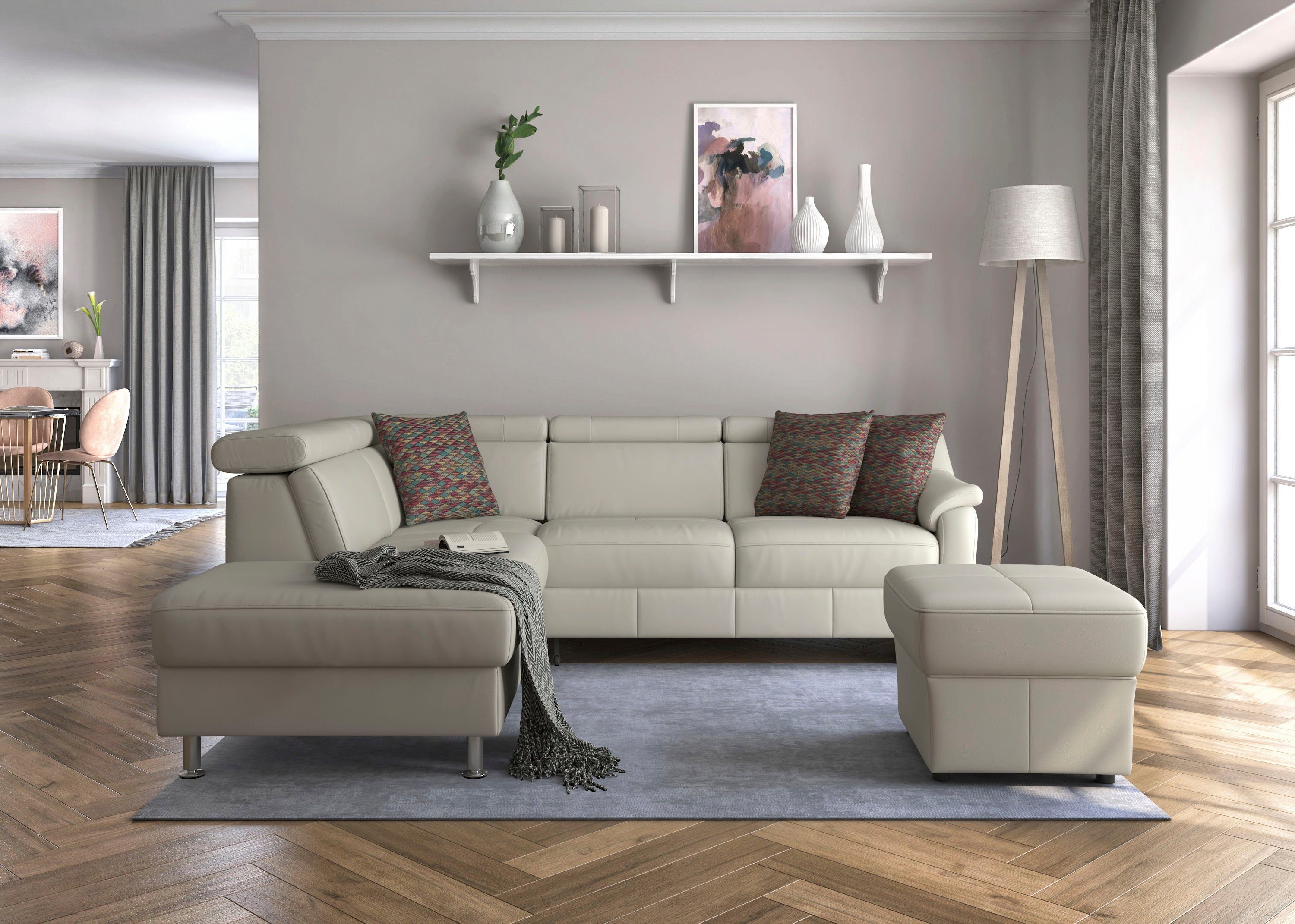 sit&more Ecksofa Freetown L-Form, inklusive Kopfteilverstellung und komfortablem Federkern