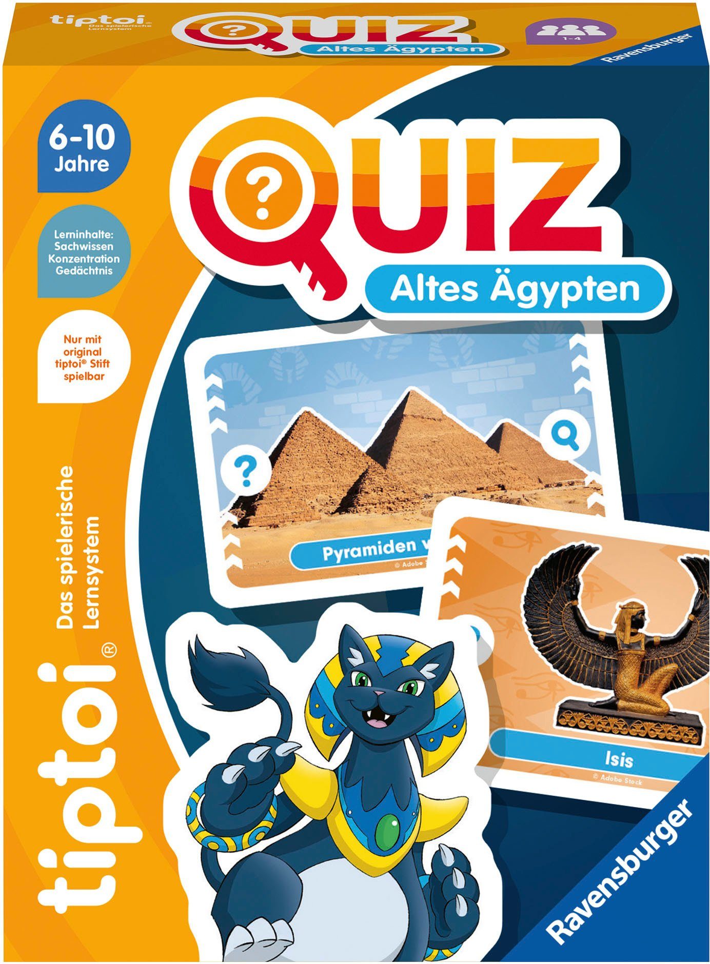 Ravensburger Spiel tiptoi® Quiz Altes Ägypten, Kinderspiel, Made in Europe
