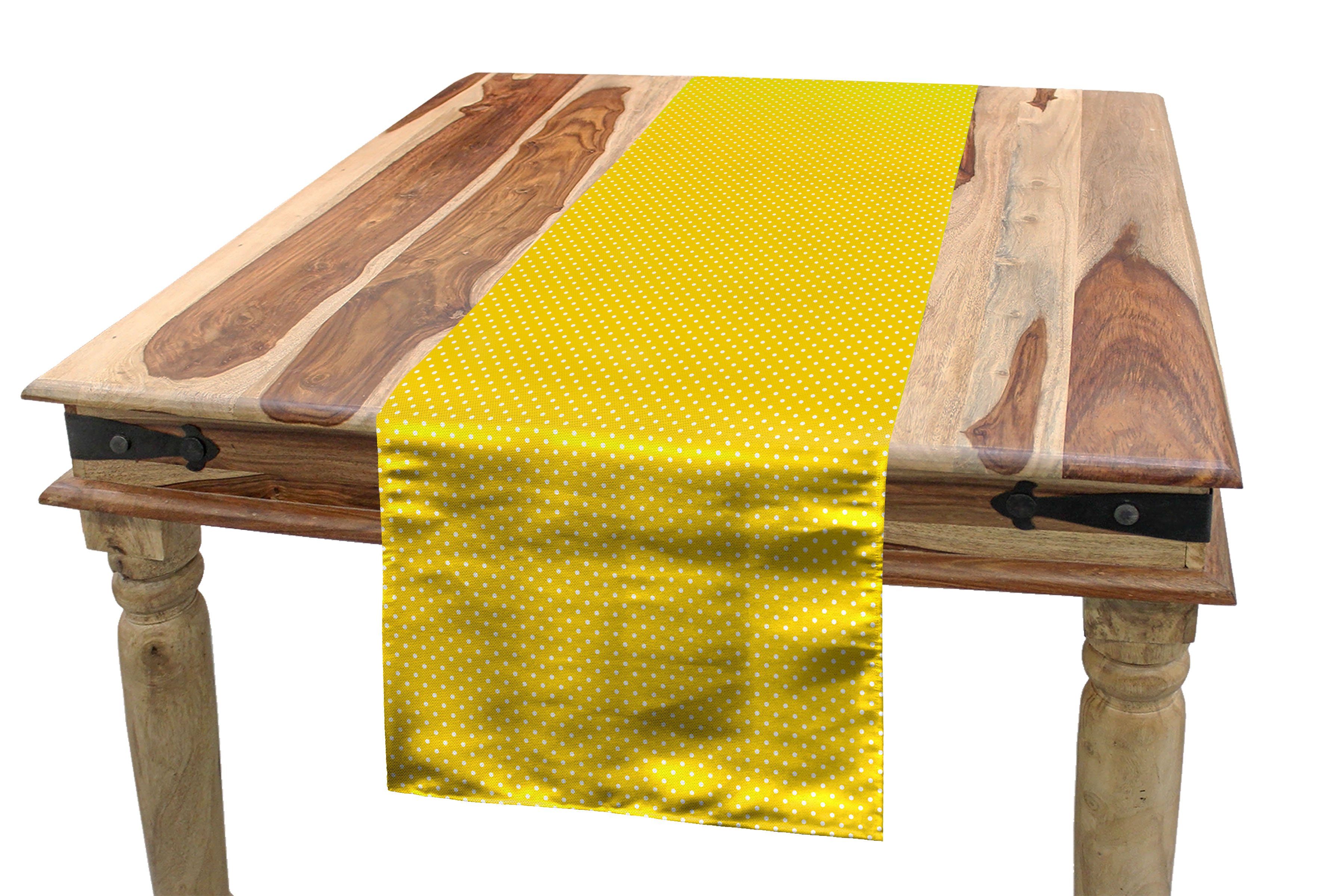 Pickeliger Weinlese-Gelb Rechteckiger Tischläufer Europa Esszimmer Tischläufer, Entwurf Abakuhaus Dekorativer Küche