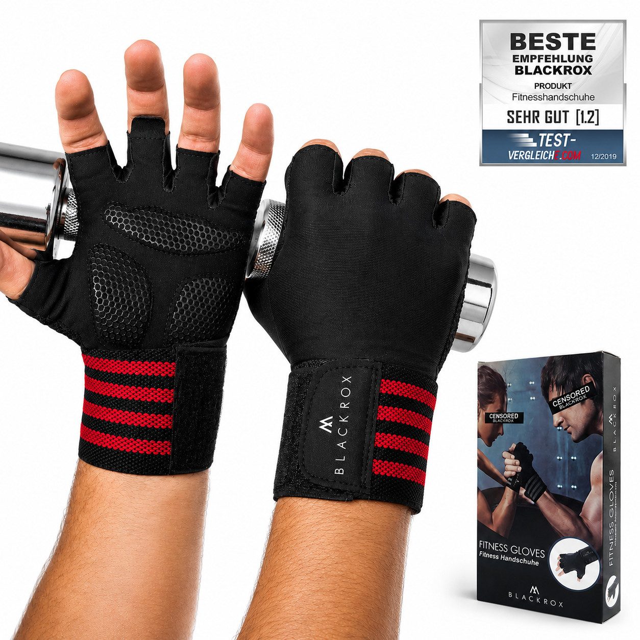 BLACKROX Trainingshandschuhe [Vergleichssieger 2026] Fitnesshandschuhe, Gr. M-XL, Damen & Herren