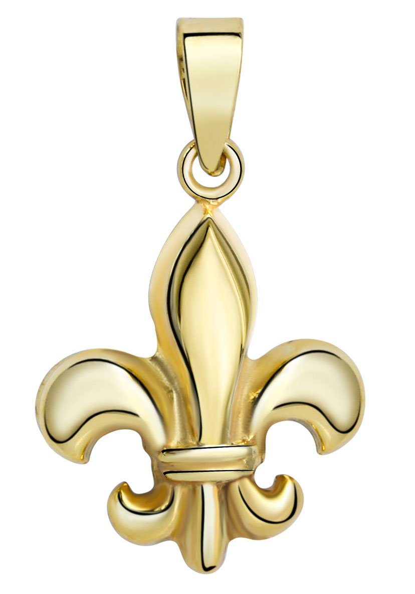 Kettenanhänger Schmuck Geschenk Gold 333 Halsschmuck Anhänger Halskette Fleur de lys