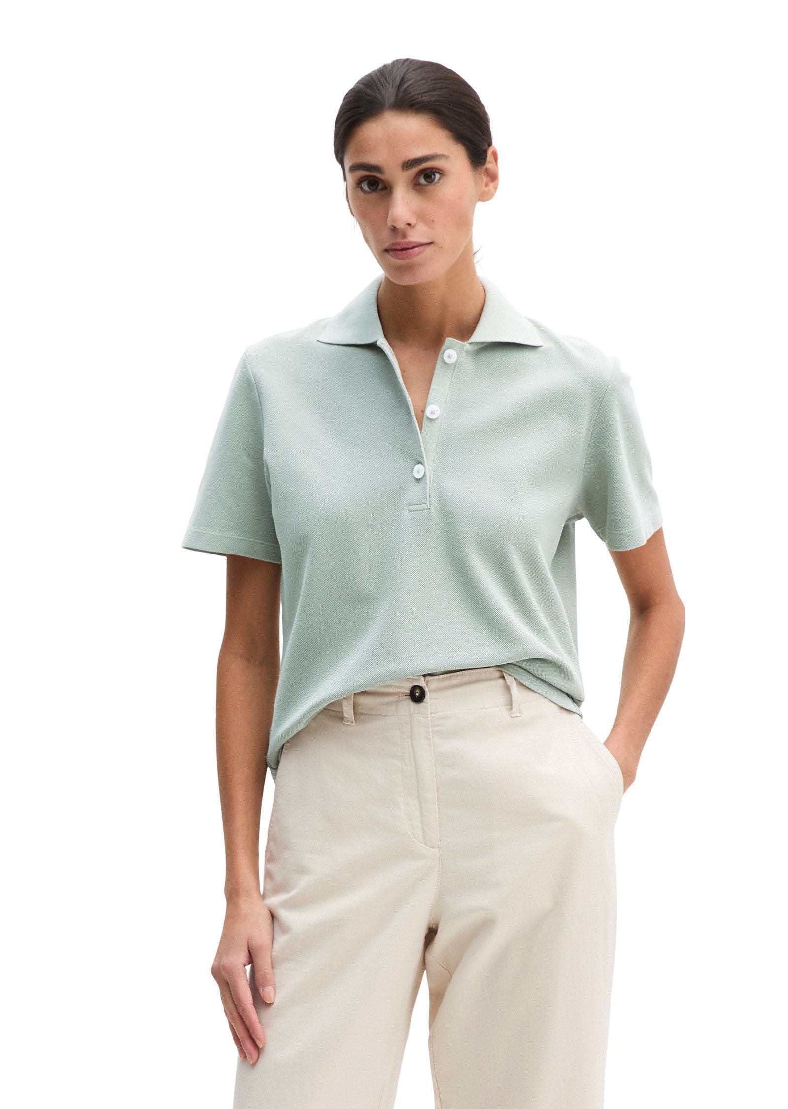 Marc O'Polo Poloshirt aus Garment-Dyed-Piqué-Jersey