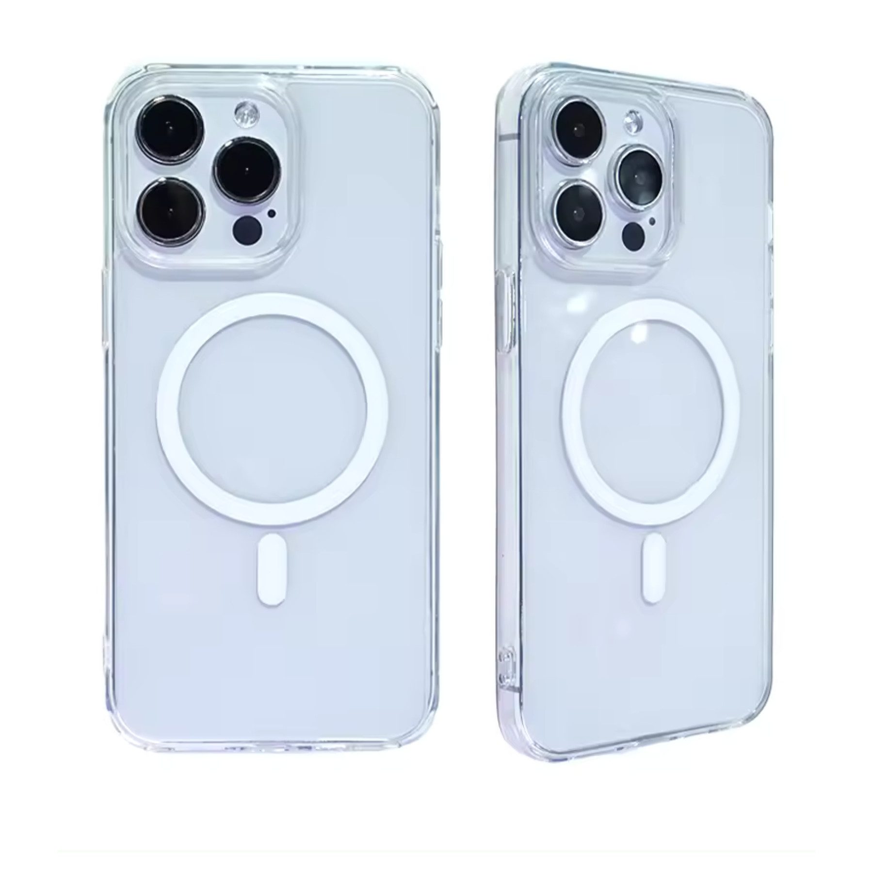 Alpha Electronics Handyhülle MagSafe Hülle für Apple iPhone 12 Pro Max Case transparent, wireless charging kompatibel, magnetisch