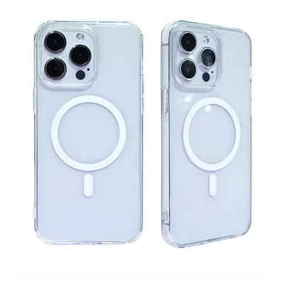Alpha Electronics Handyhülle MagSafe Hülle für Apple iPhone 13 Pro Max Case transparent, wireless charging kompatibel, magnetisch