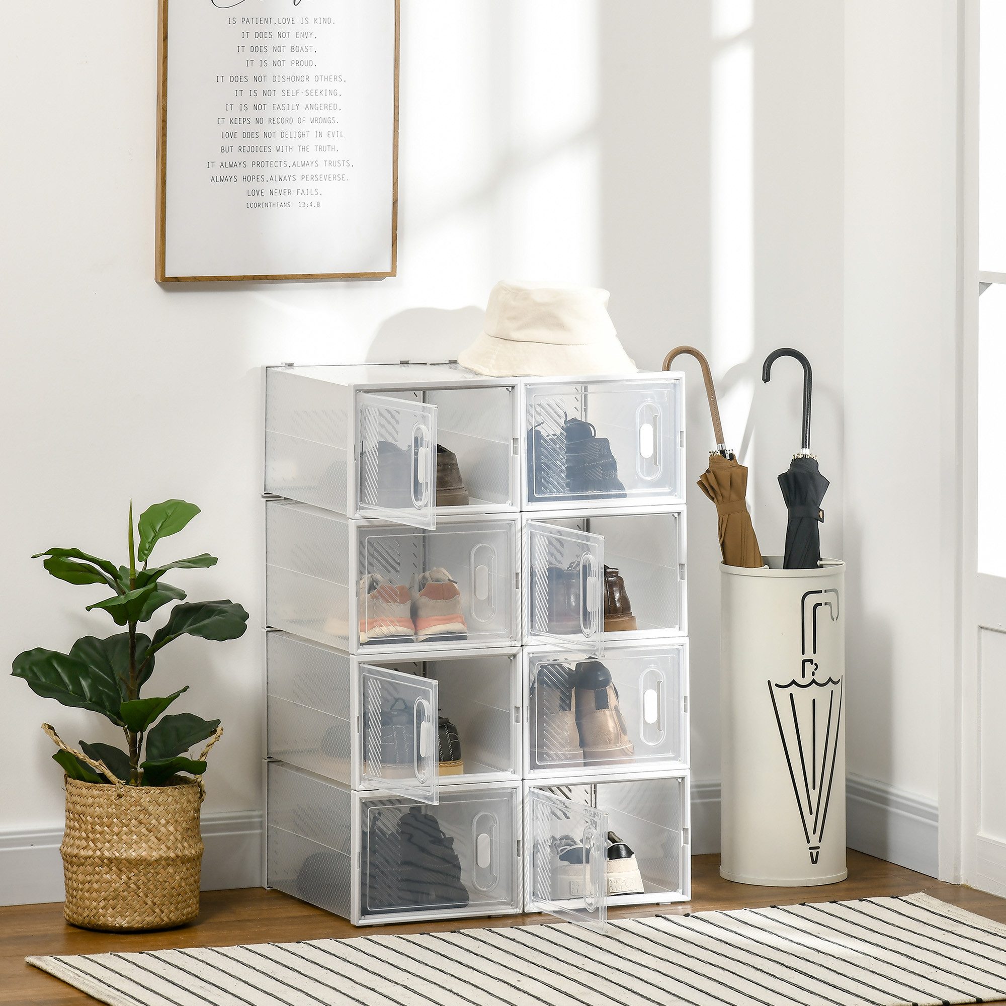 HOMCOM Schuhregal 8er Set, mit magnetischen günstig online kaufen