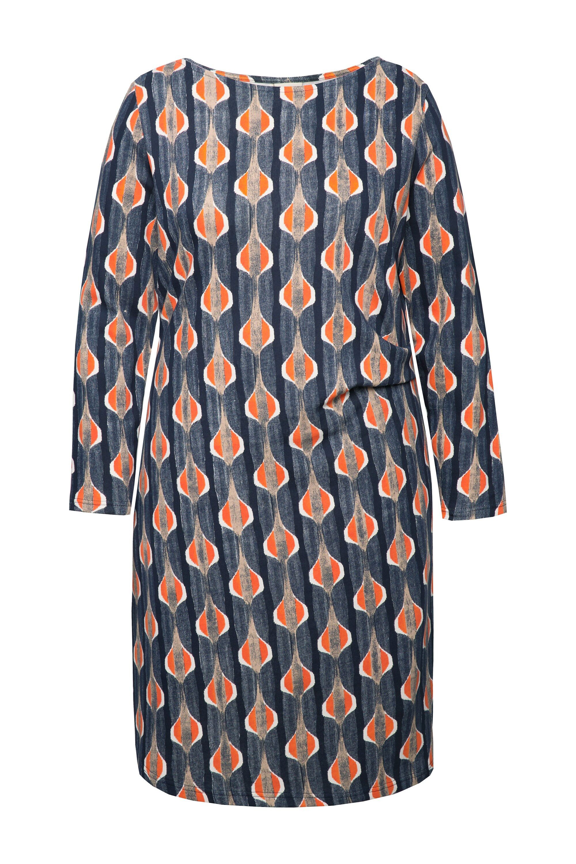 Ulla Popken Midikleid Sweatkleid U-Boot-Ausschnitt Langarm Biobaumwolle günstig online kaufen