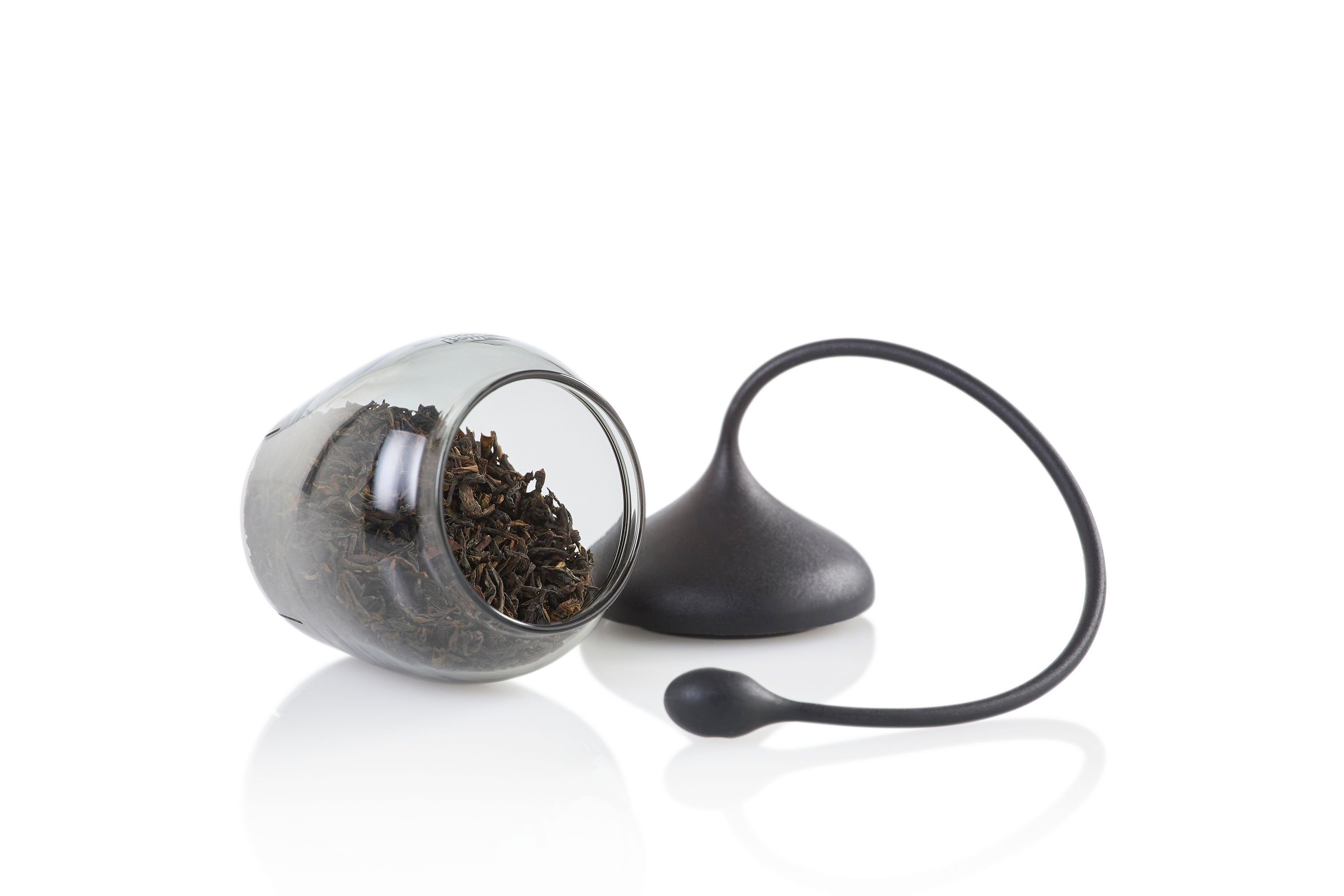 AdHoc Teesieb Glas-Teefilter Fusion, Glas, Silikon, (1-St), perfekt für großblättrige Teesorten oder Gewürze