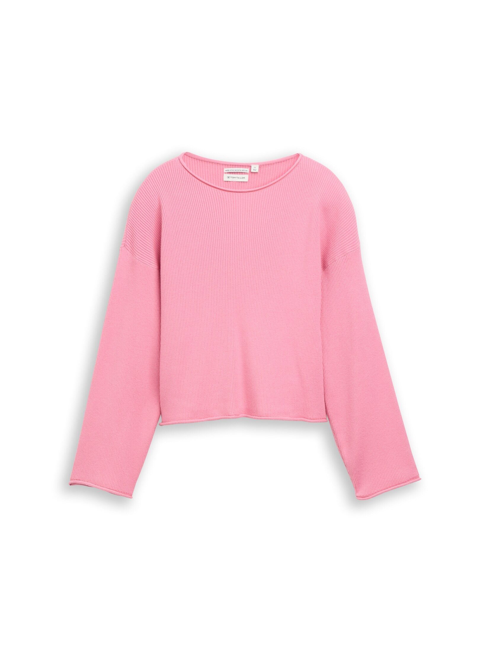 TOM TAILOR Strickpullover Pullover & Strickjacken Cropped Strickpullover mit gerollten Saumkanten