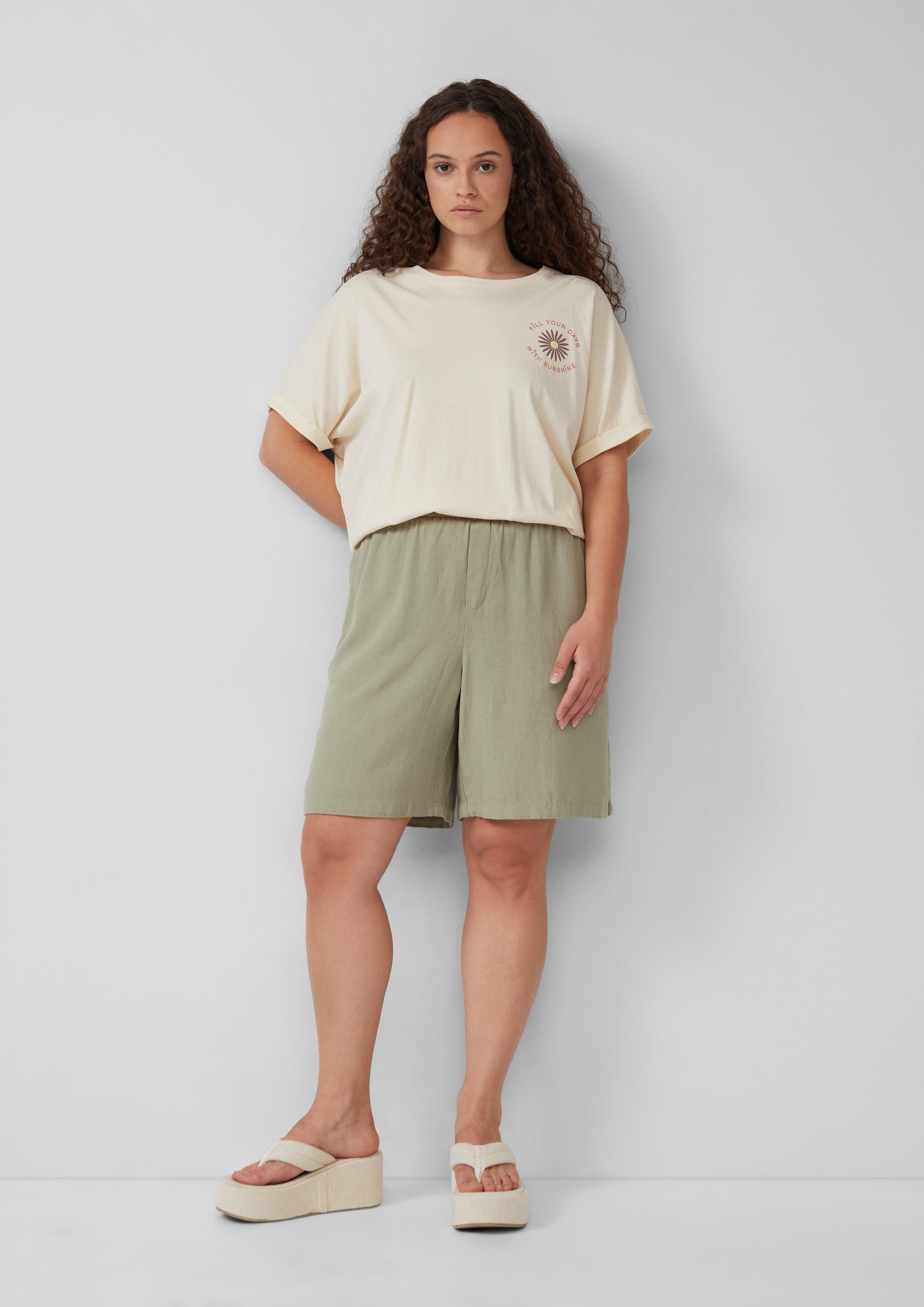 QS Stoffhose Shorts aus Leinen-Viskose-Mix günstig online kaufen