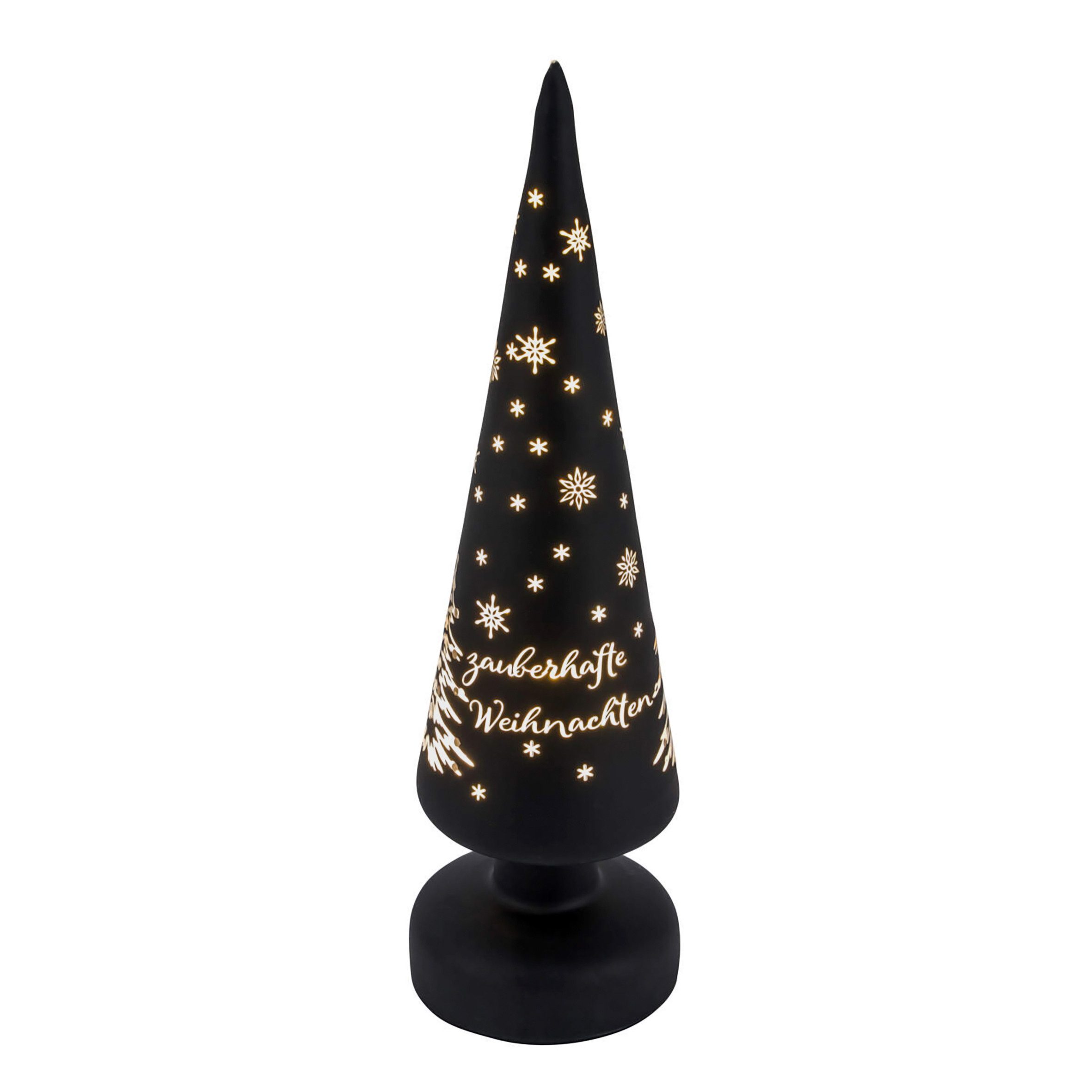 Spetebo LED Dekofigur LED Weihnachts Glasbaum schwarz matt - 30 cm, beleuch günstig online kaufen