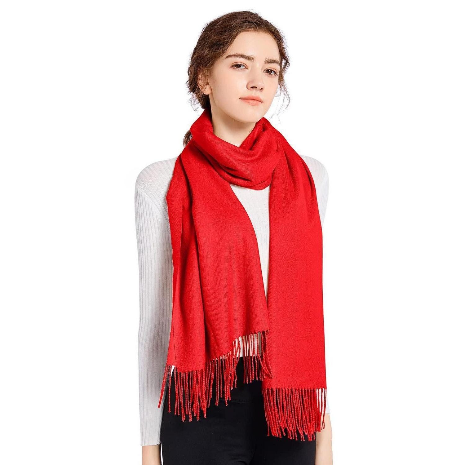 LuxusKollektion XXL-Schal Schal Damen Kaschmir Gefühl Rot 200cm, (1-St)