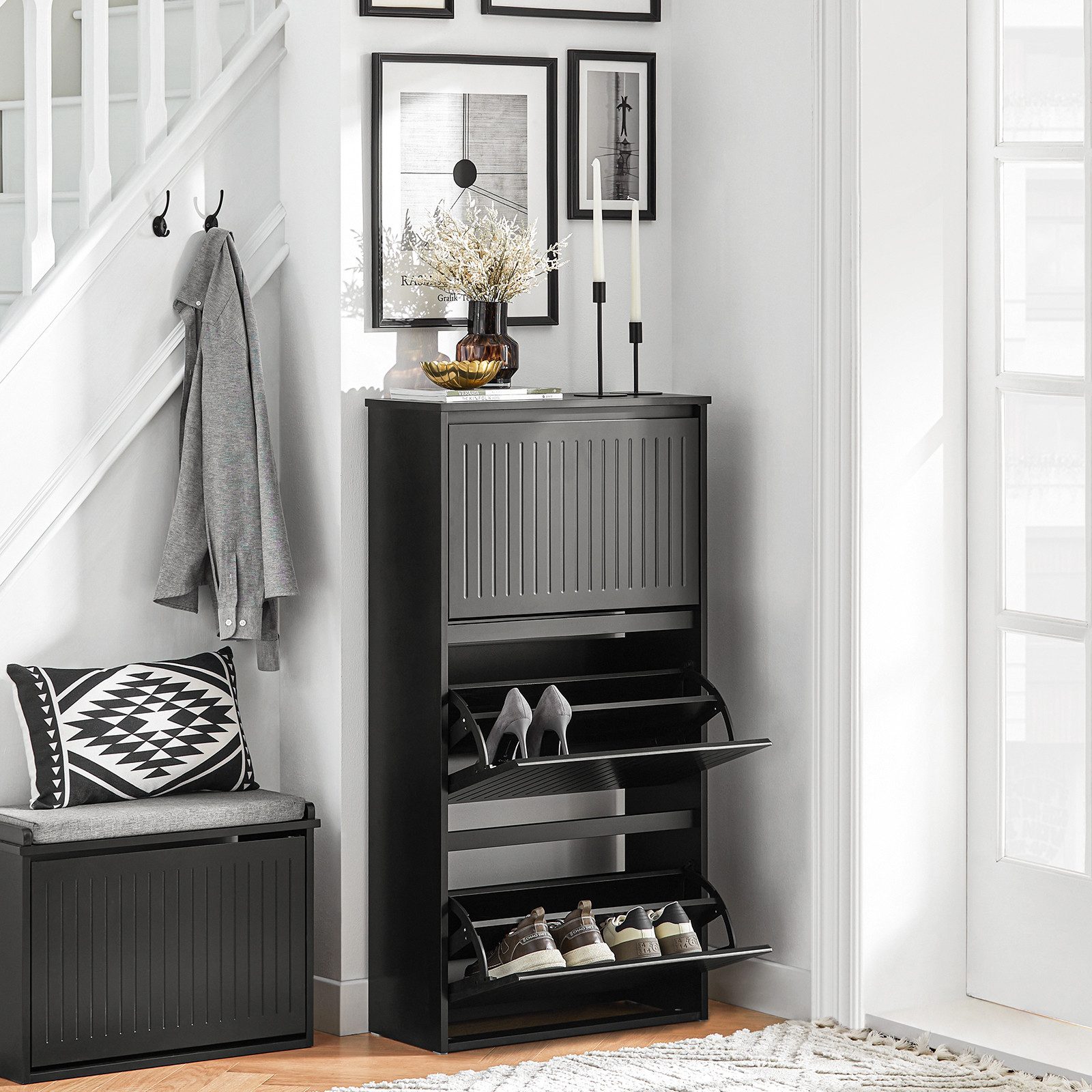 SoBuy Schuhkipper FSR165, mit 1/2/3 Klappen, mit variabel verstellbaren Ein günstig online kaufen