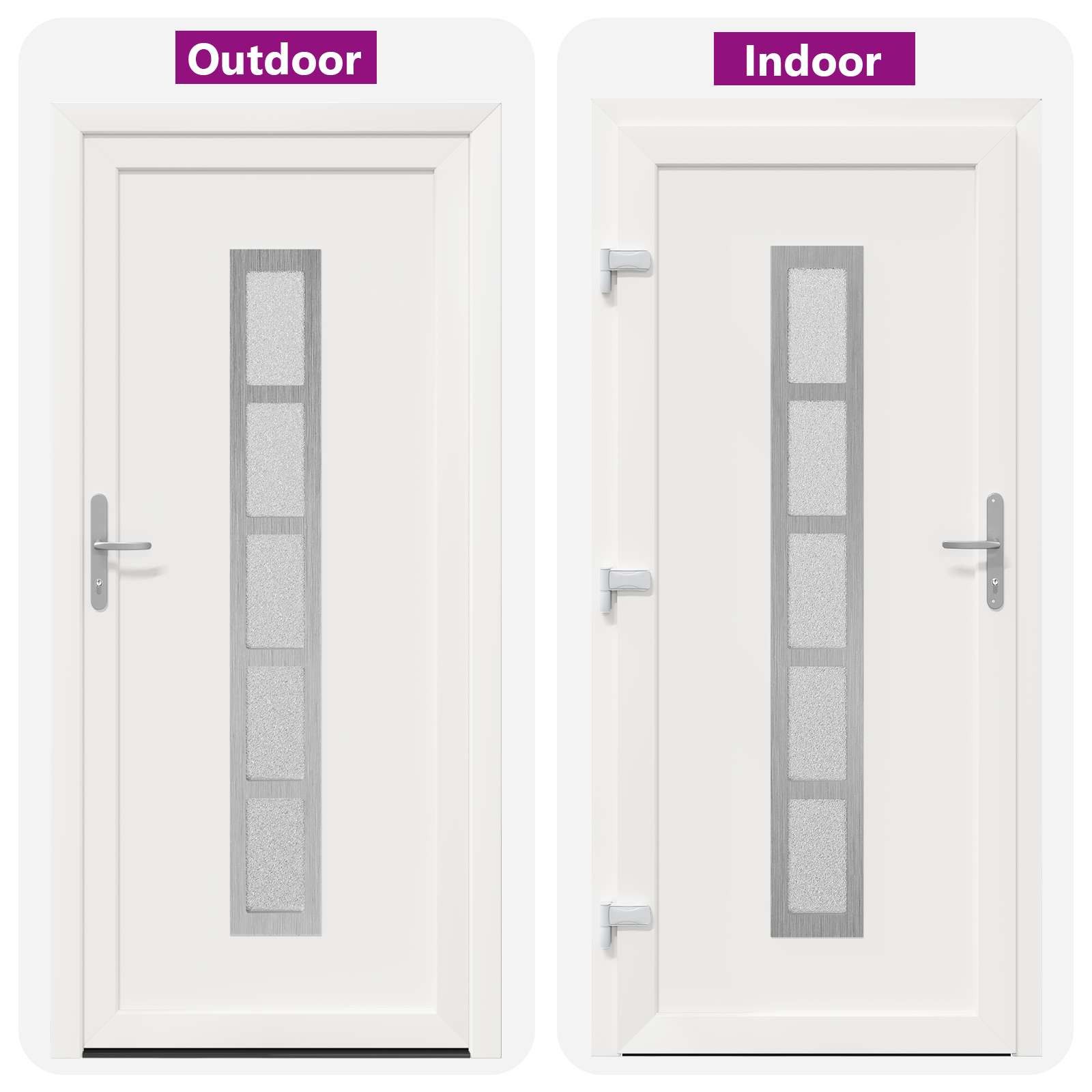 vidaXL Haustür 108 x 208 cm Haustür Vordertür Weiß 108x208 cm PVC Kunststoff links